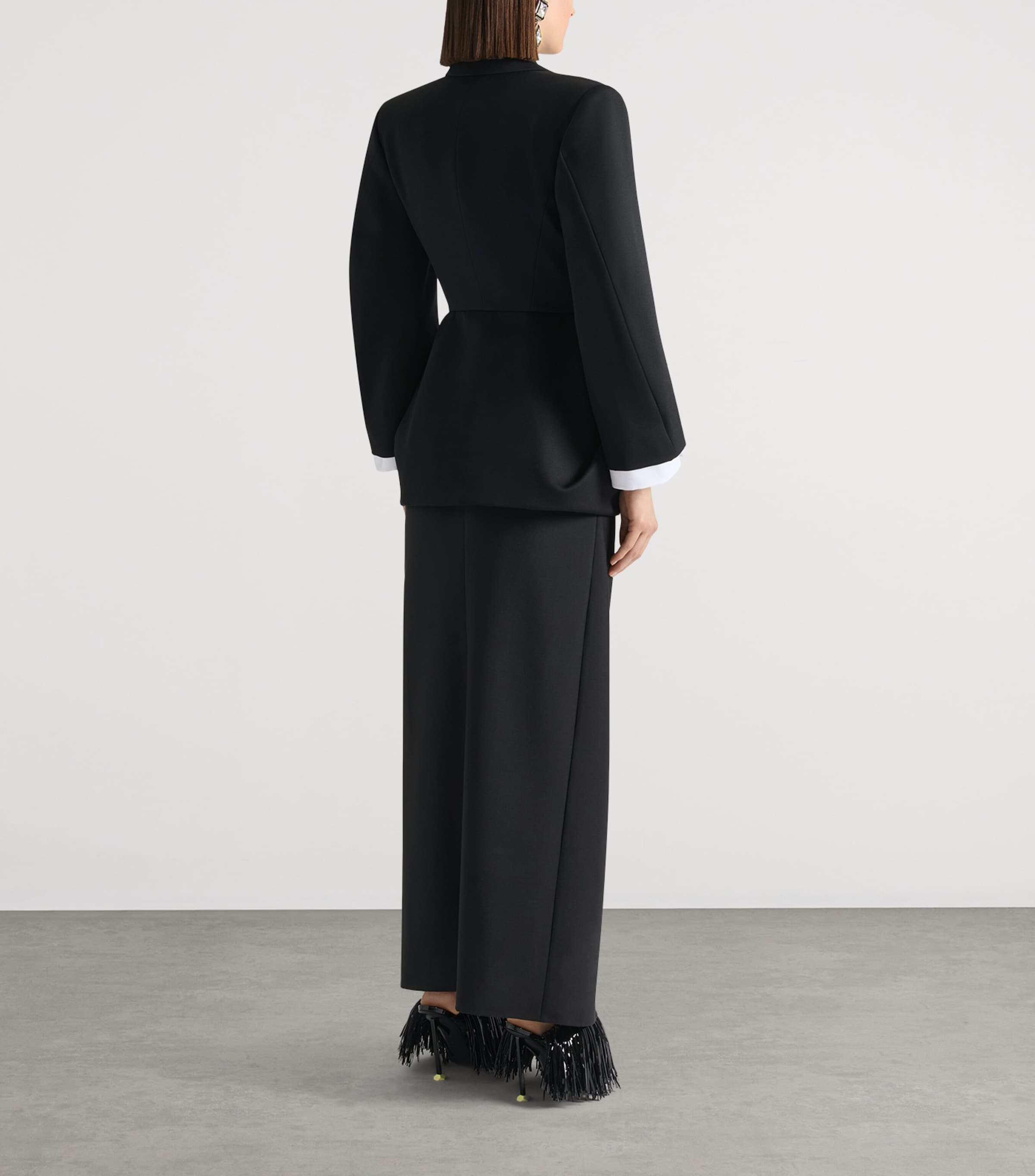 Givenchy Womens Wool Gathered Blazer Black Image 3