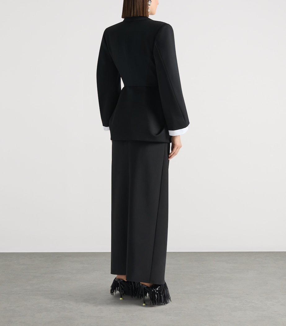 Givenchy Womens Wool Gathered Blazer Black Image 3