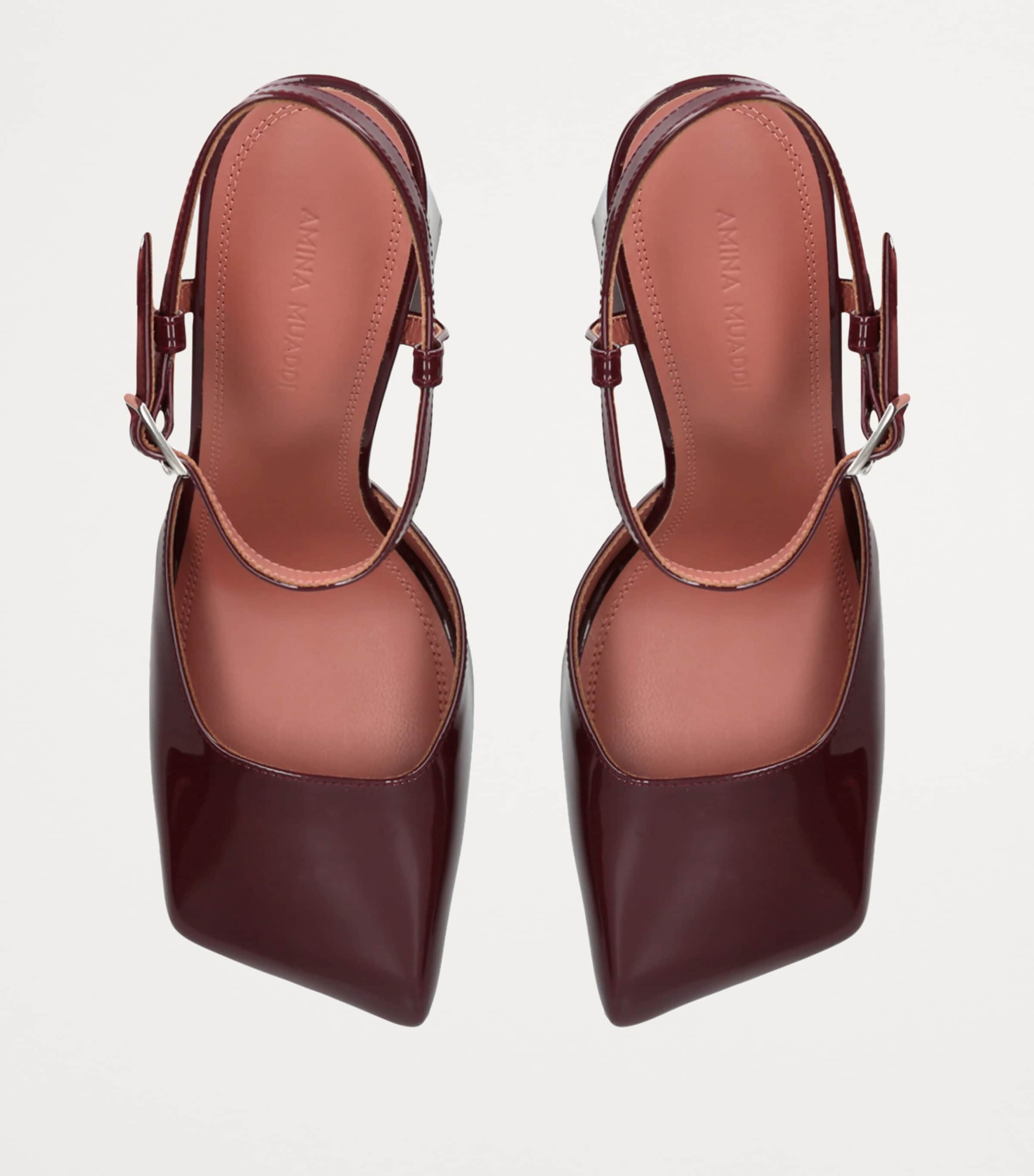 シューズ・サンダルその他 AMINA MUADDI Woman Pumps Red CHARLOTTESLING PATENTWINE BRUNA SANDAL