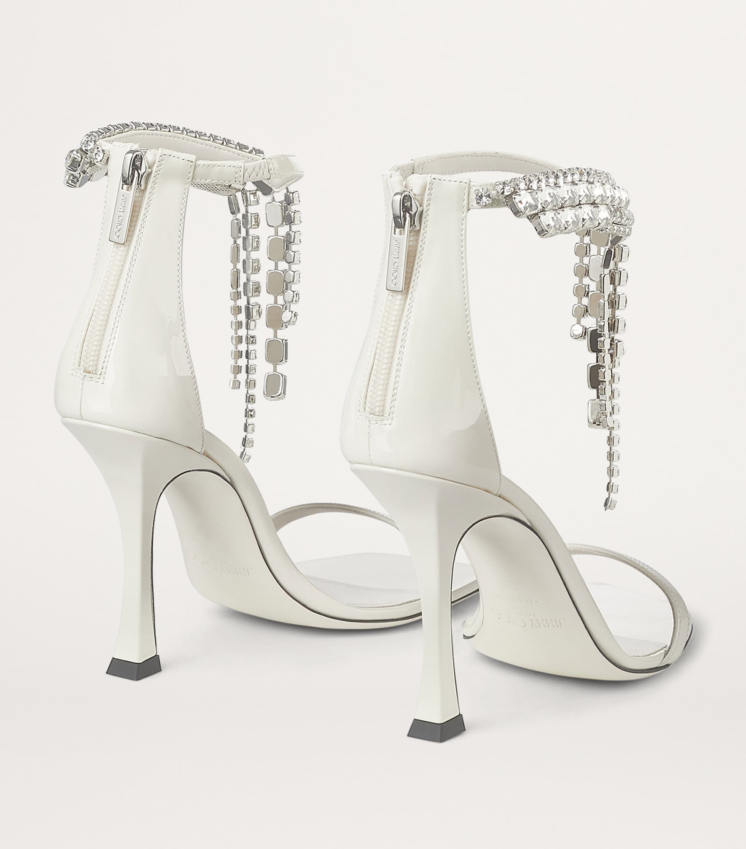 Verity 100 Patent Leather Embellished Sandals LATTE Image 4