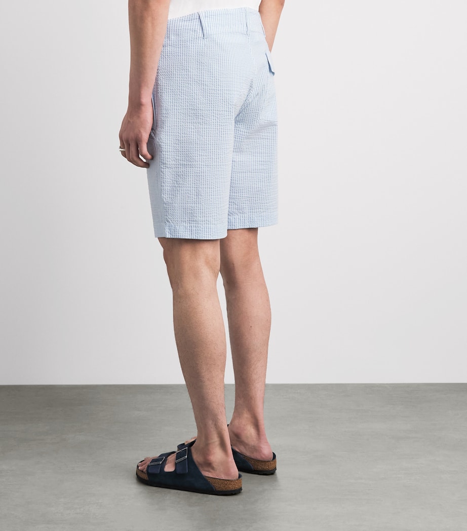 Vilebrequin Mens Seersucker Stripe Bermuda Shorts Cloudy Image 5