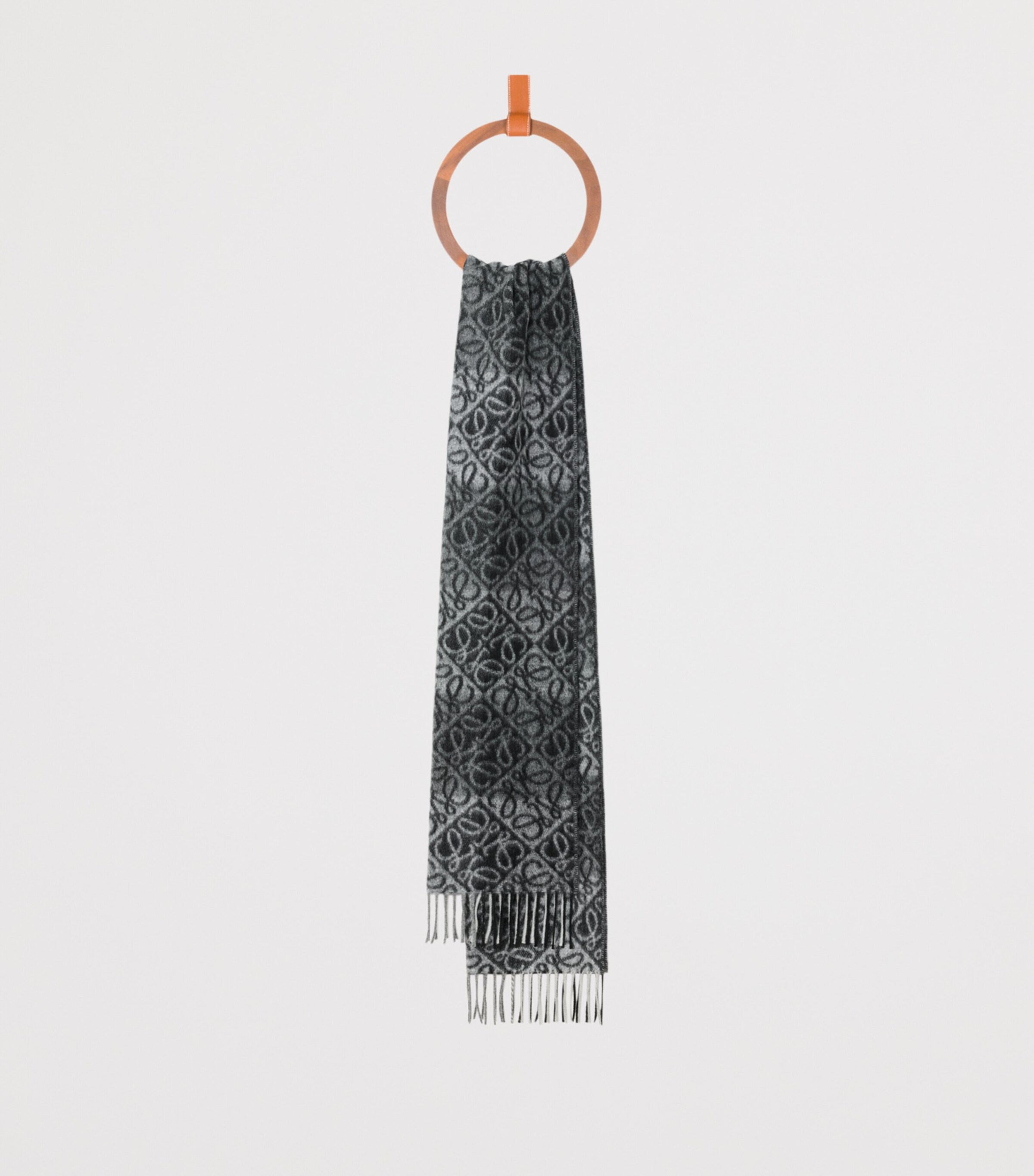LOEWE Wool-Cashmere Anagram Scarf Black/white Image 2