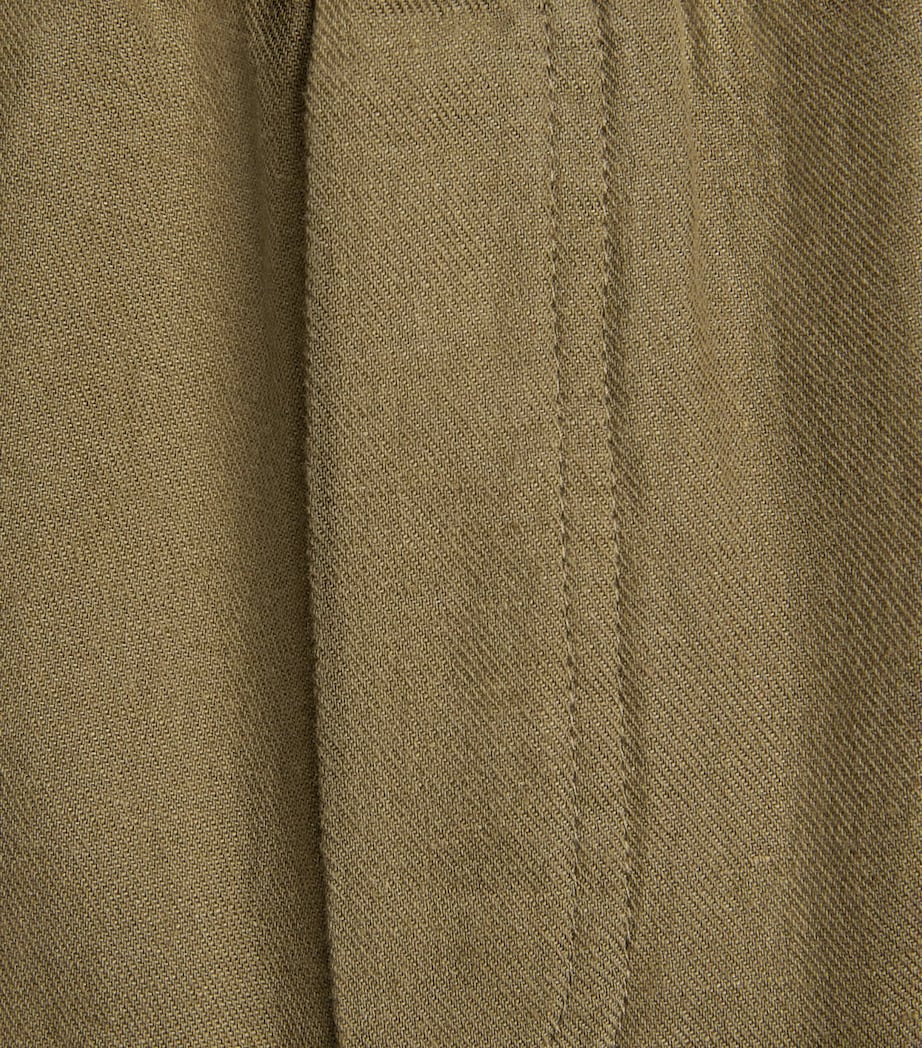 Samsøe Samsøe Mens Linen-Cotton Smith Shorts Dusky Green Image 6