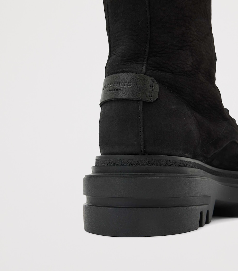 Leather Jay Mid-Calf Boots WASHED BLACK Image 5