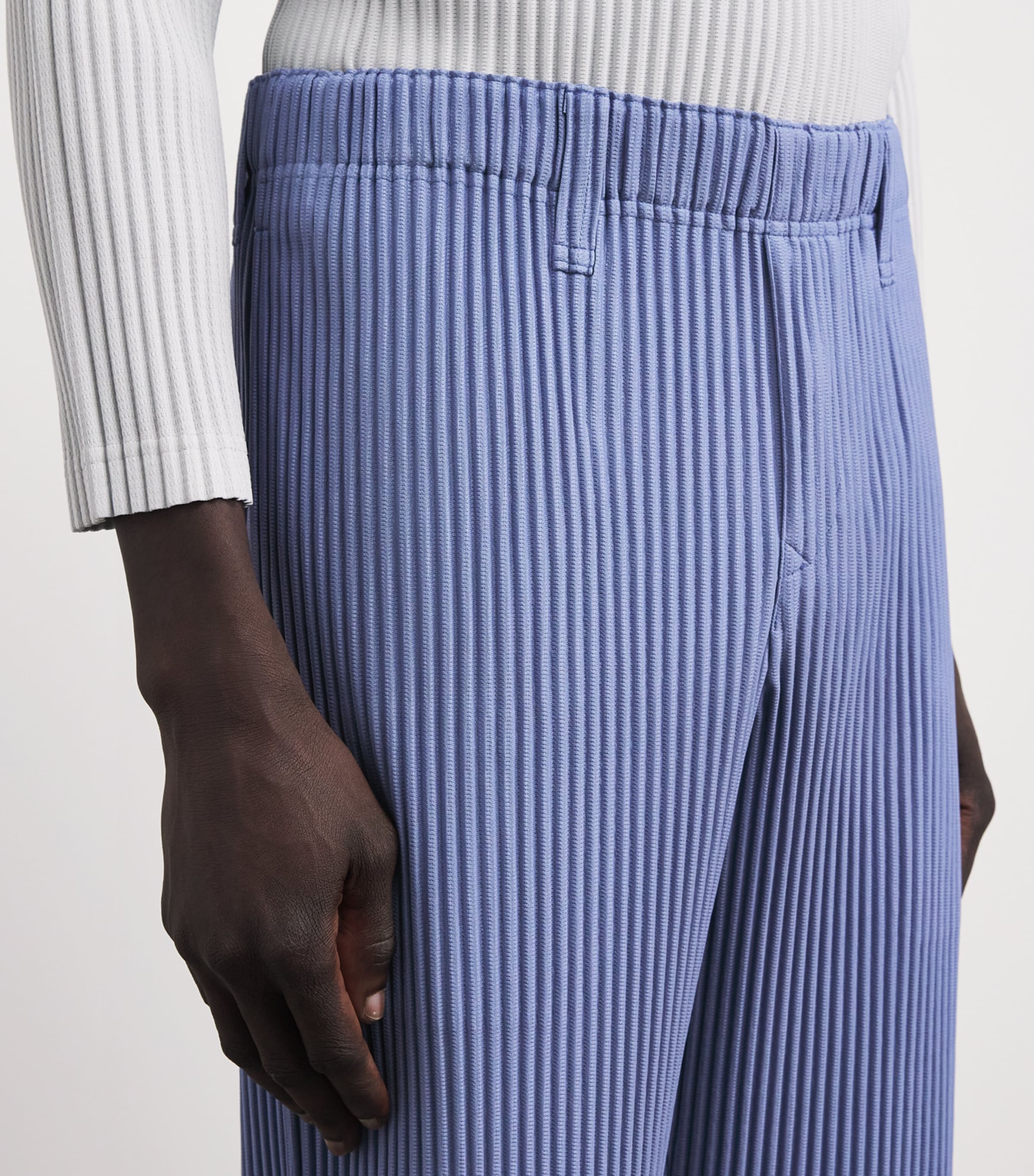 Homme Plissé Issey Miyake Mens Pleated Straight Trousers Manarola Wal Vlt Image 3