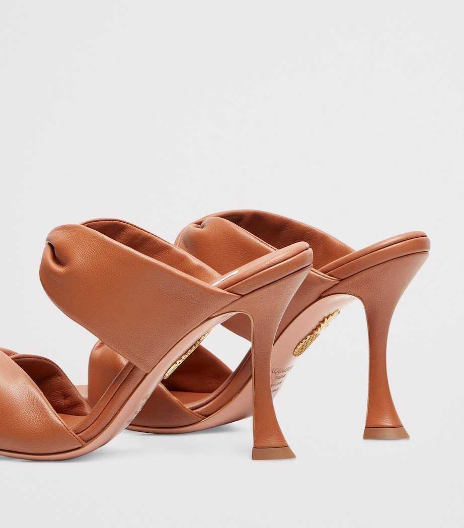 Leather Twist Heeled Sandals 95 TAN Image 4