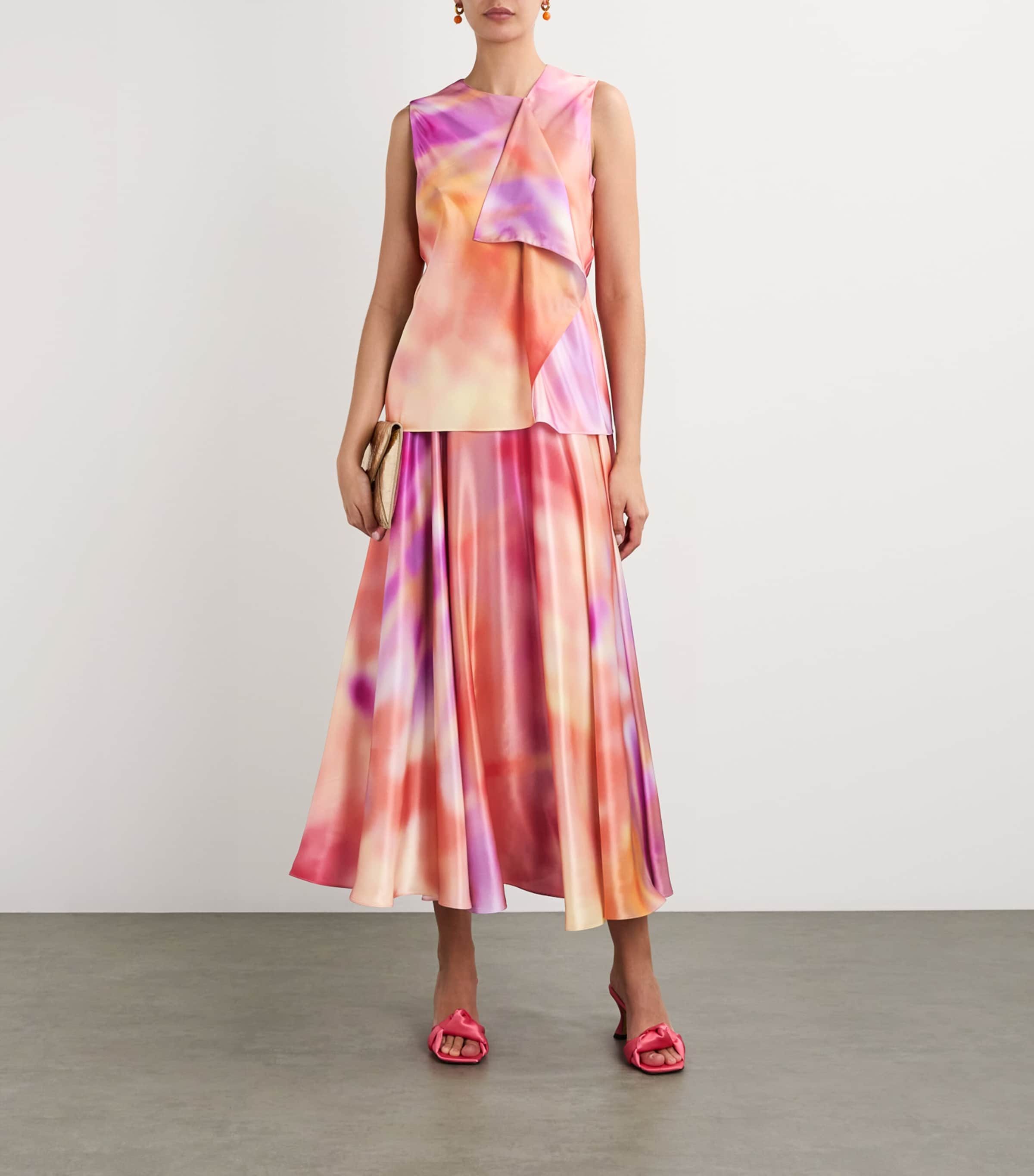 Roksanda Womens Satin Kiara Blouse Wisteria / Pina Image 2