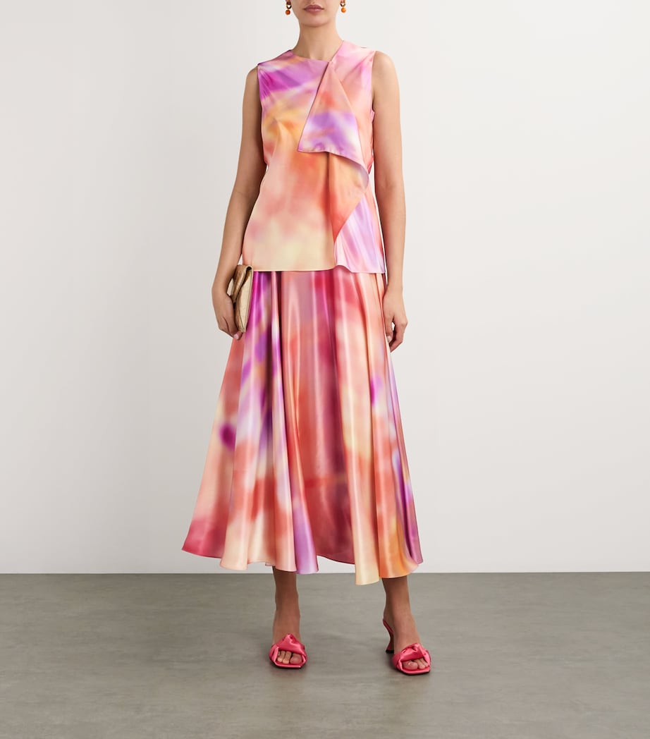 Roksanda Womens Satin Kiara Blouse Wisteria / Pina Image 2