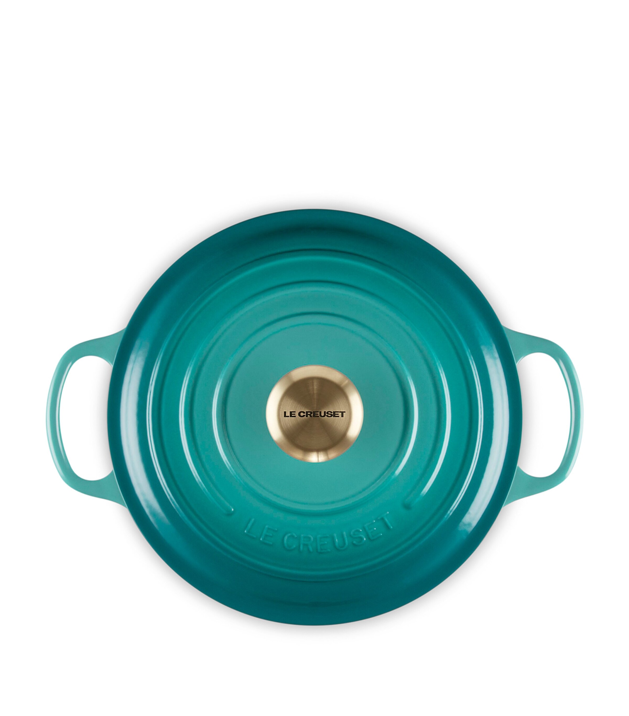 Le Creuset Cast Iron Round Casserole Dish (24cm) Bleu Riviera Image 5