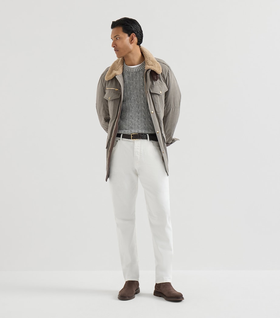 Brunello Cucinelli Mens Cashmere Vanisé Cable-Knit Sweater Image 2
