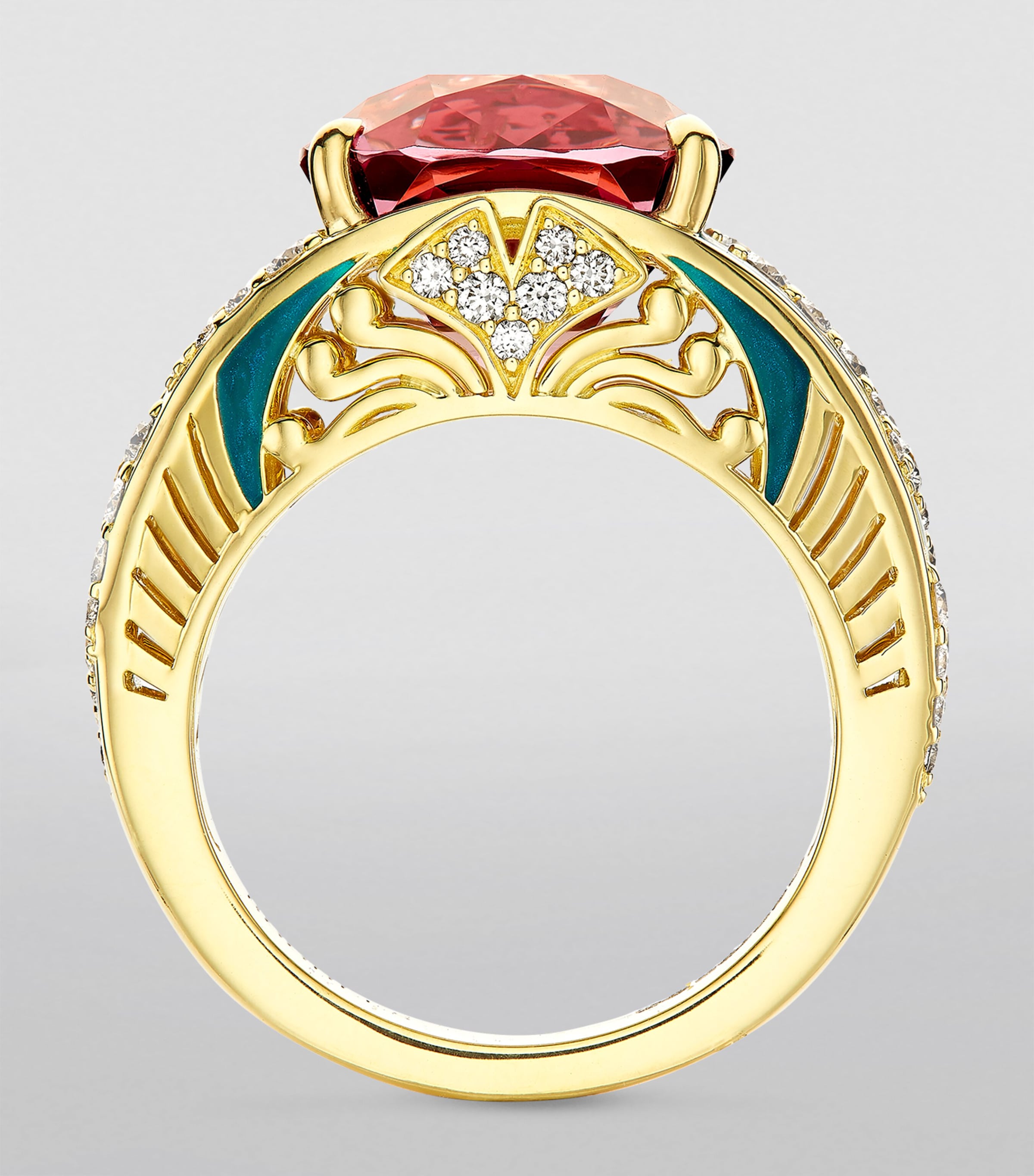 Yellow Gold, Purple Garnet and Diamond A Family Journey Prague Ring YELLOW GOLD Image 2