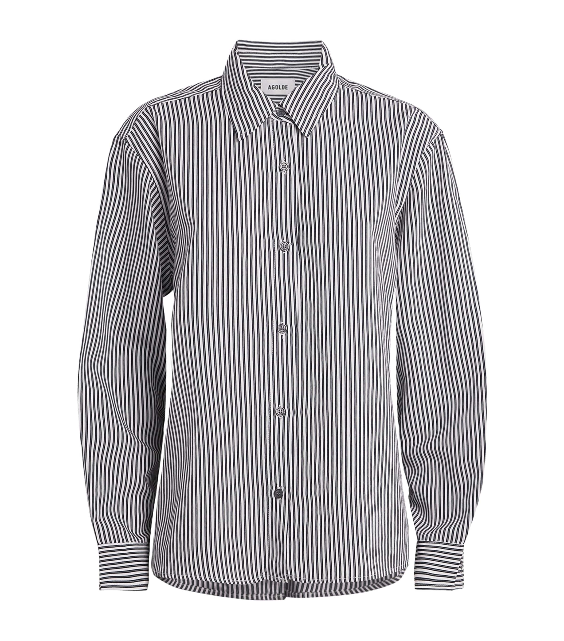 AGOLDE Womens Theo Denim Shirt Solene Stripe Image 1