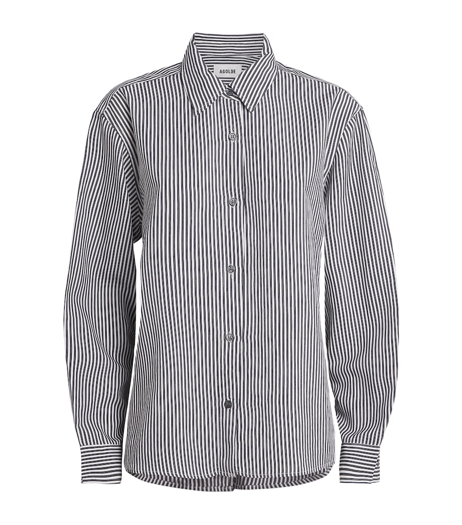 AGOLDE Womens Theo Denim Shirt Solene Stripe Image 1