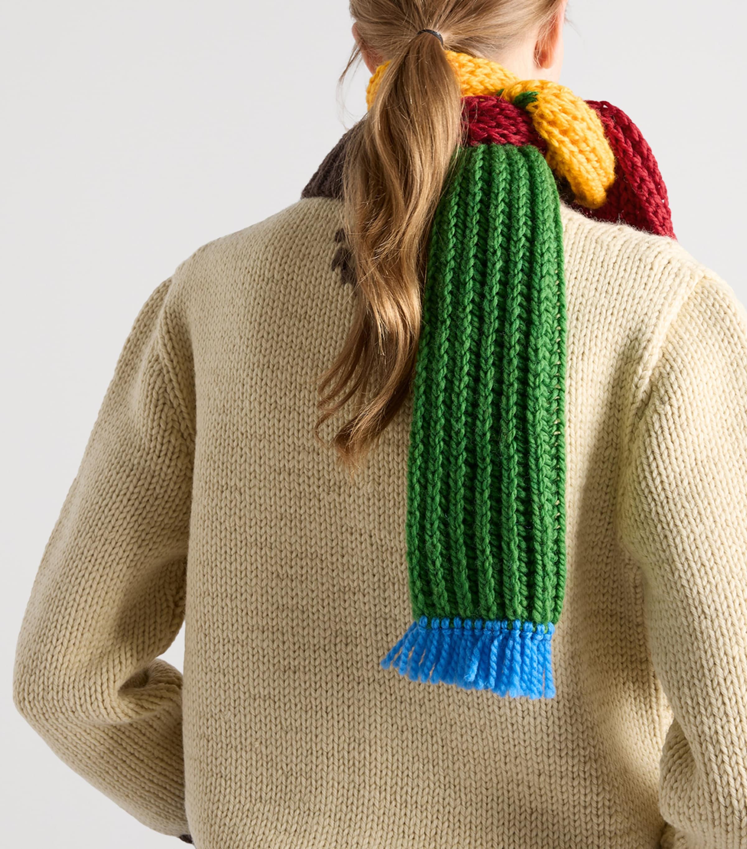 Prada Virgin Wool Triangle Scarf Multicolored Image 4
