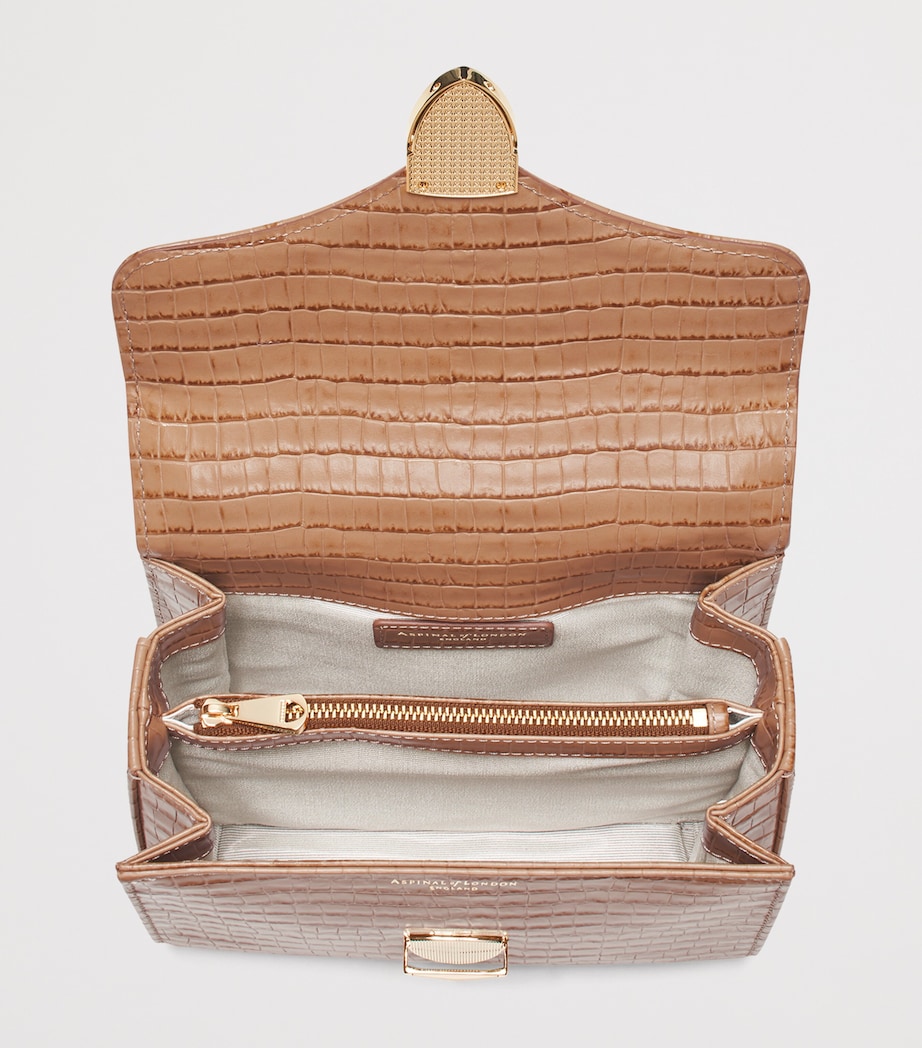 Aspinal Of London Midi Leather Mayfair Top-Handle Bag Caramel Image 5