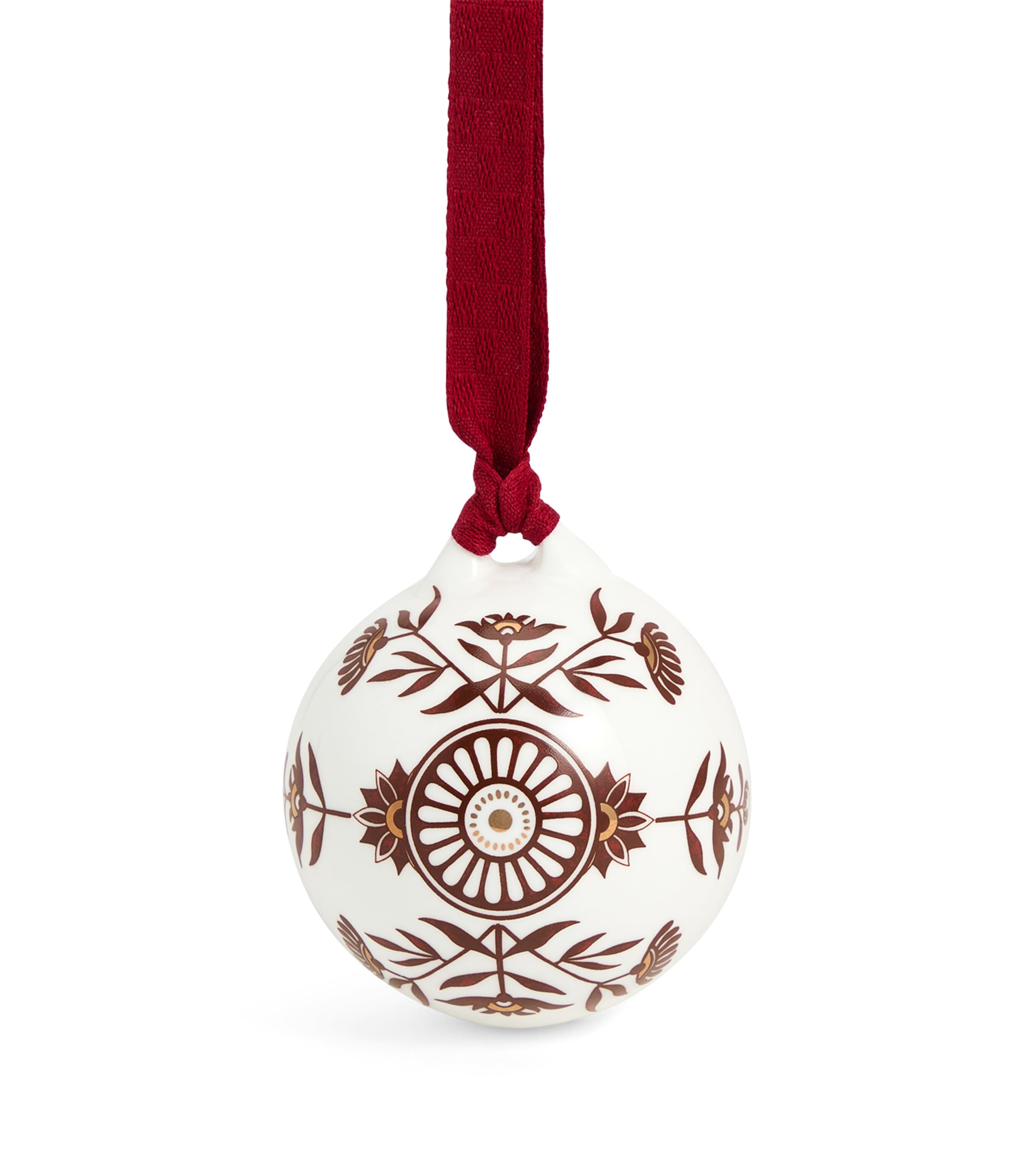 Fine Bone China Red Splendour No.1 Bauble SILVER Image 3