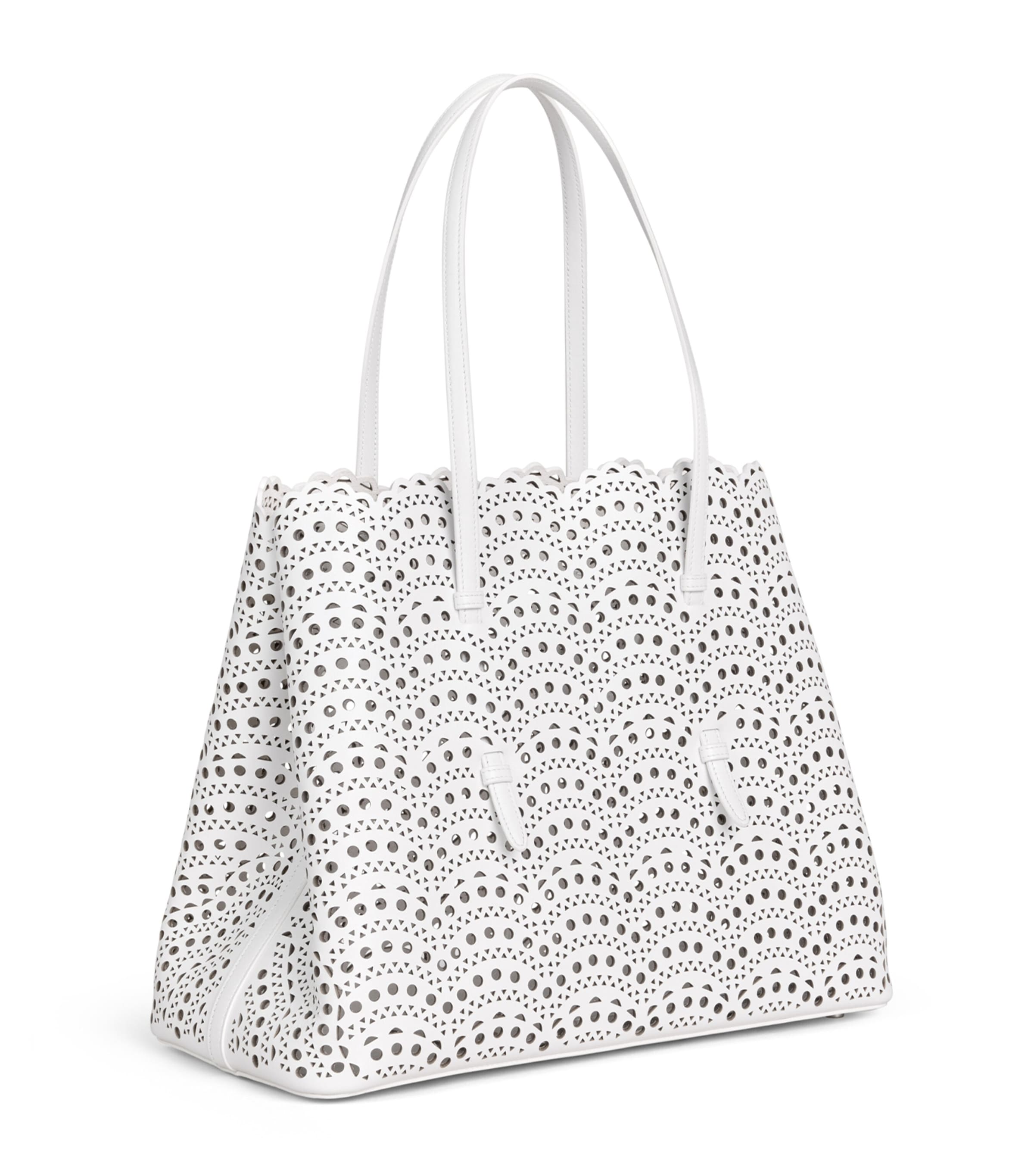 Alaïa Leather Mina Vienne Top Handle Bag Off White Image 2