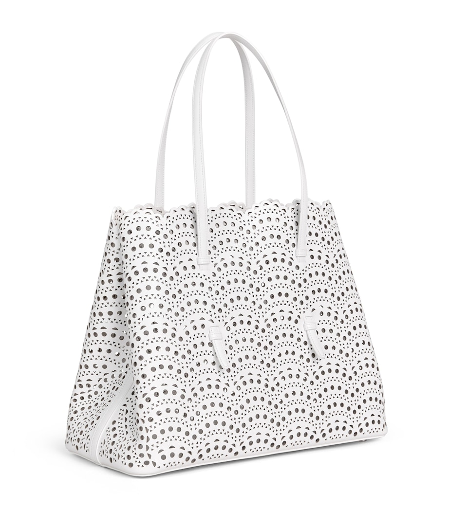 Alaïa Leather Mina Vienne Top Handle Bag Off White Image 2