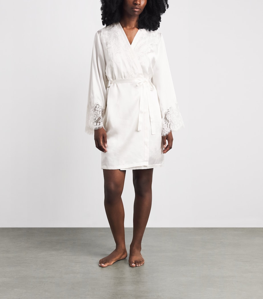 Marjolaine Womens Silk Tess Robe Naturel Image 2