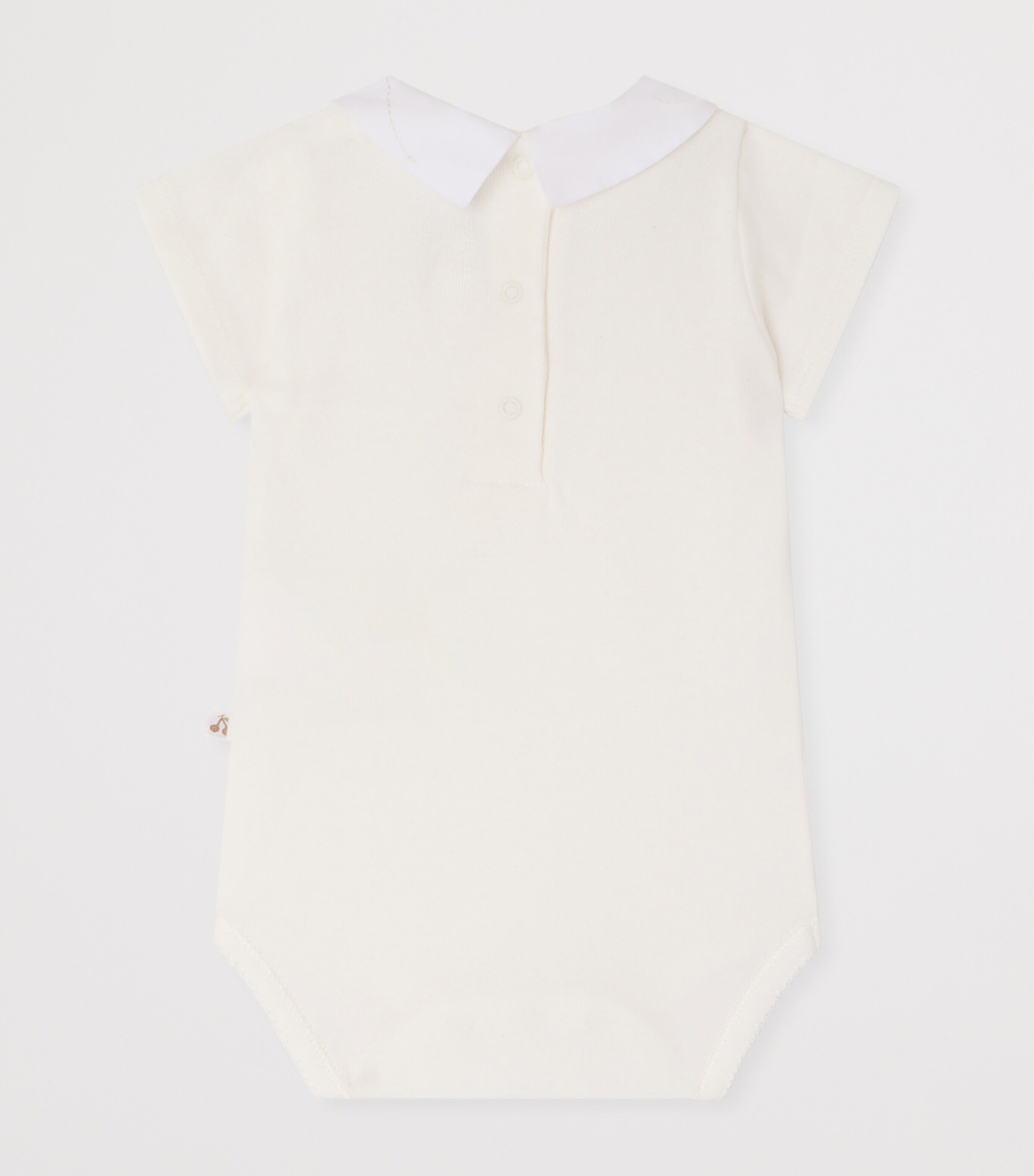 Bonpoint Cotton Embroidered Julliet Bodysuit (1-24 Months) Blanc Lait Image 2