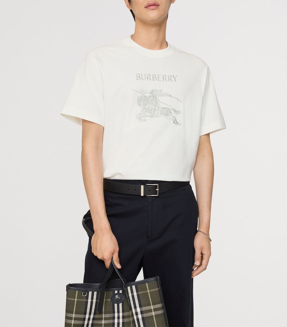 Cotton Embroidered Logo Slim T-Shirt CHALK Image 2