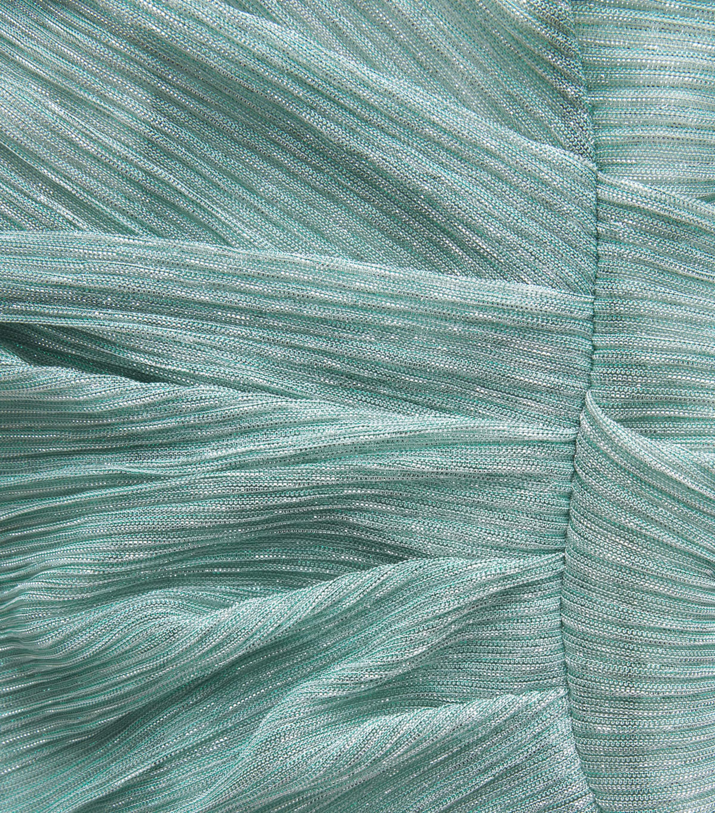 Metallic Tulle Off-The-Shoulder Gown 419 SEAFOAM Image 5