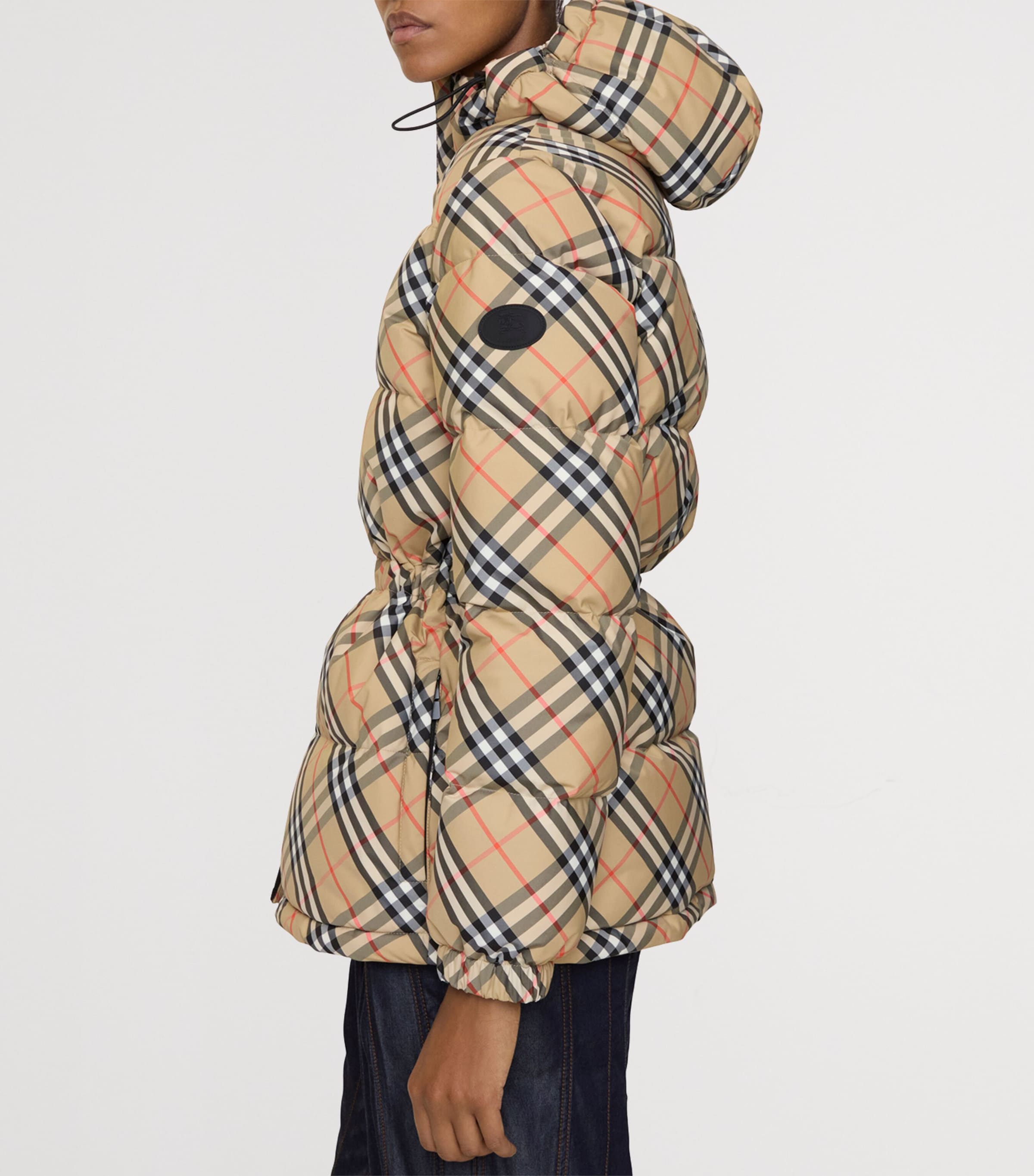 Quilted Check Puffer Jacket SAND IP CHECK Image 3