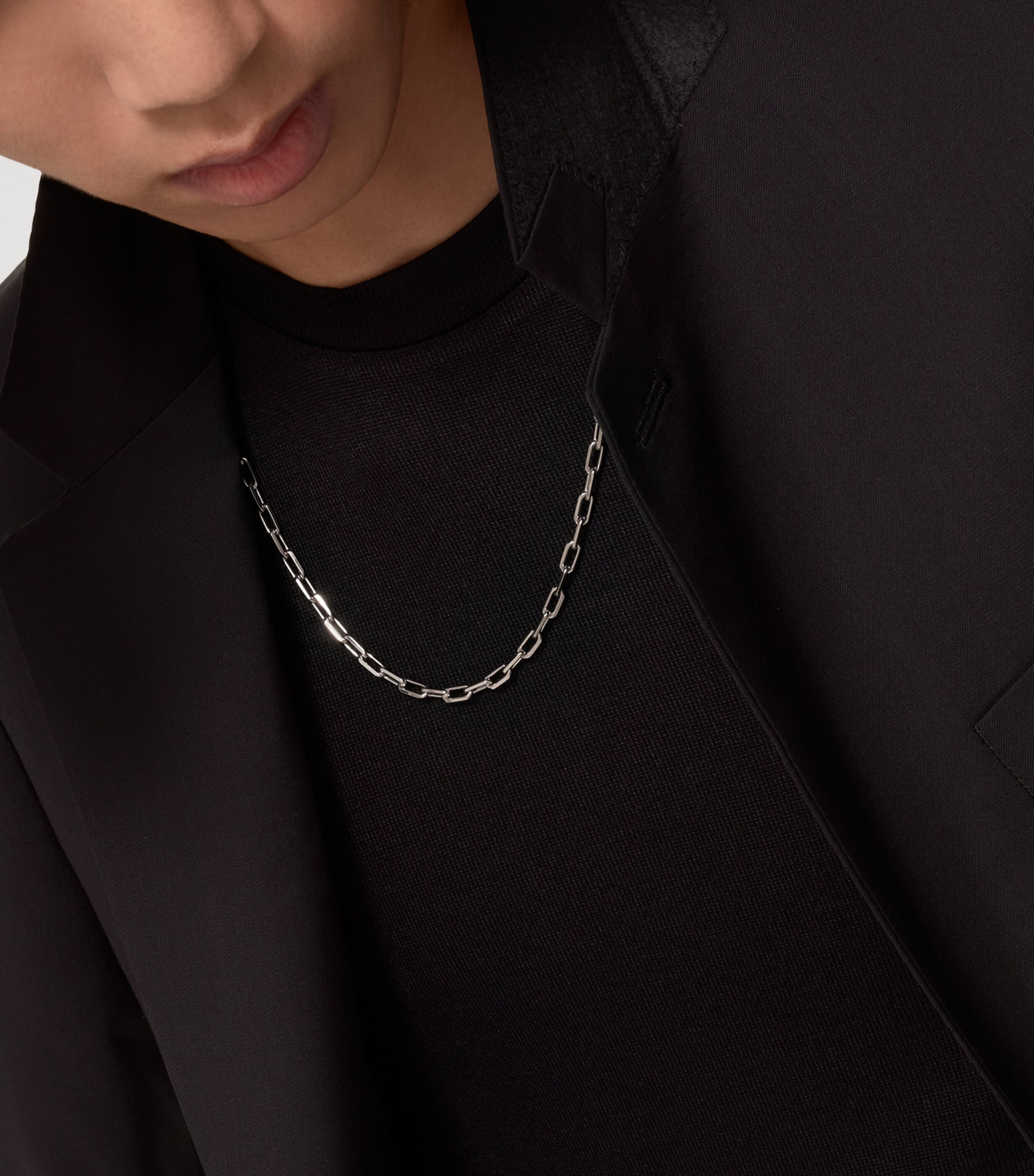 Cartier Small White Gold Santos de Cartier Chain Necklace White Gold Image 5
