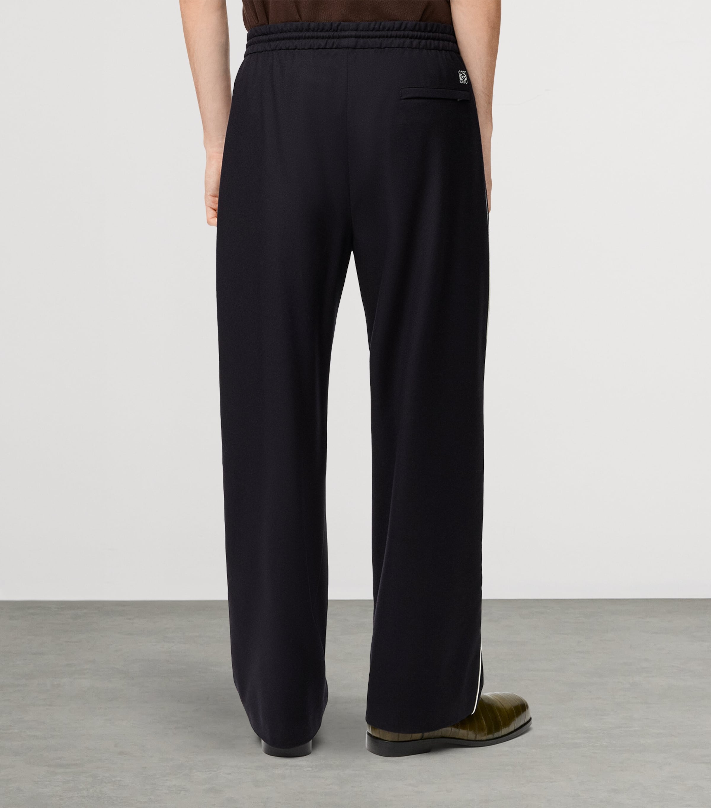 Wool-Blend Drawstring Trousers NAVY BLUE Image 4