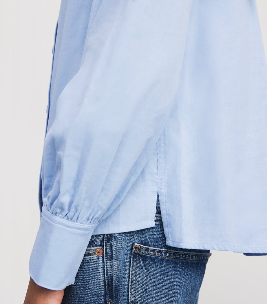 Cotton-Blend Corduroy Blouse CORD BLUE Image 6