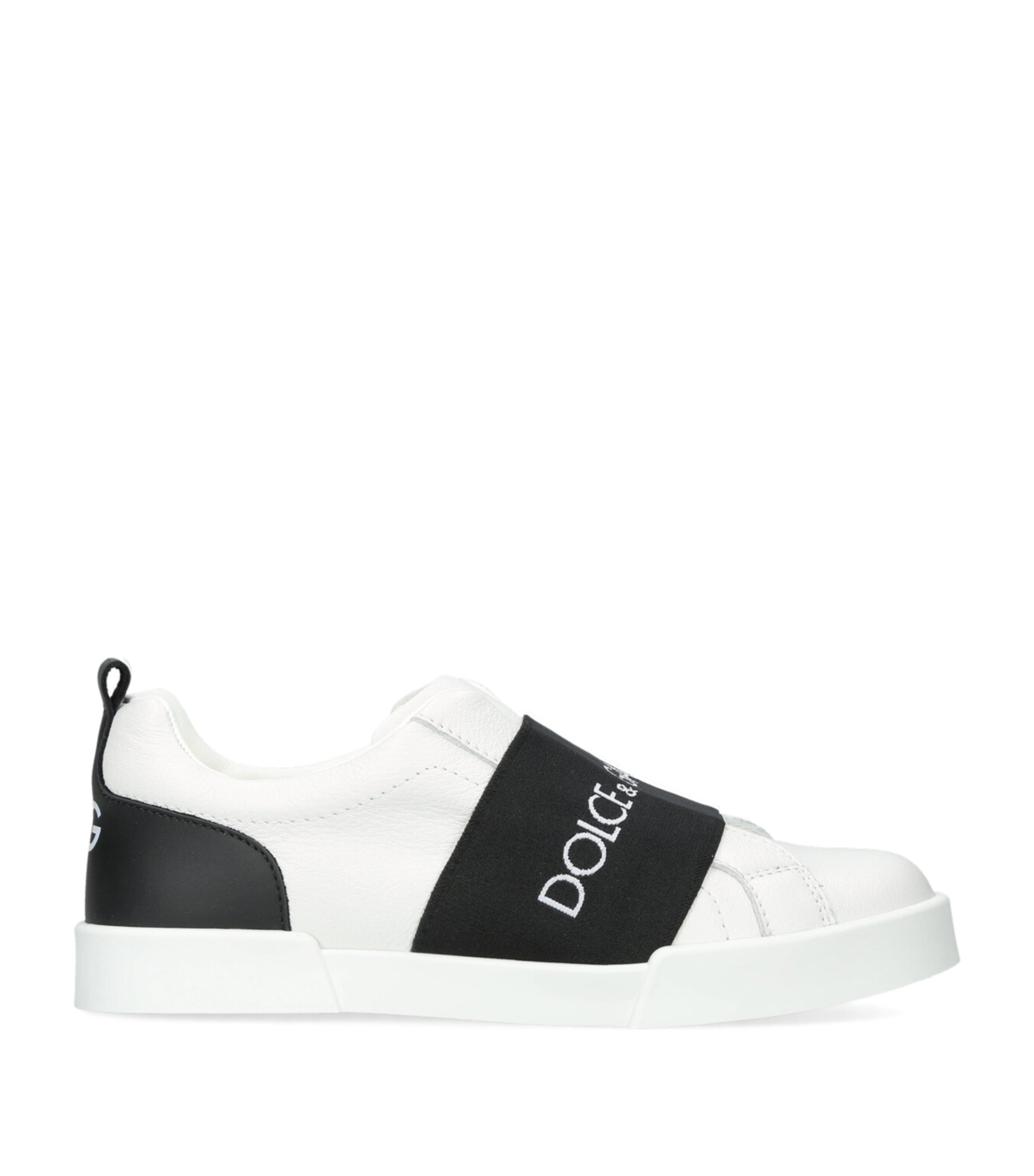 Dolce&Gabbana Kids Leather Logo Sneakers White/blk Image 1