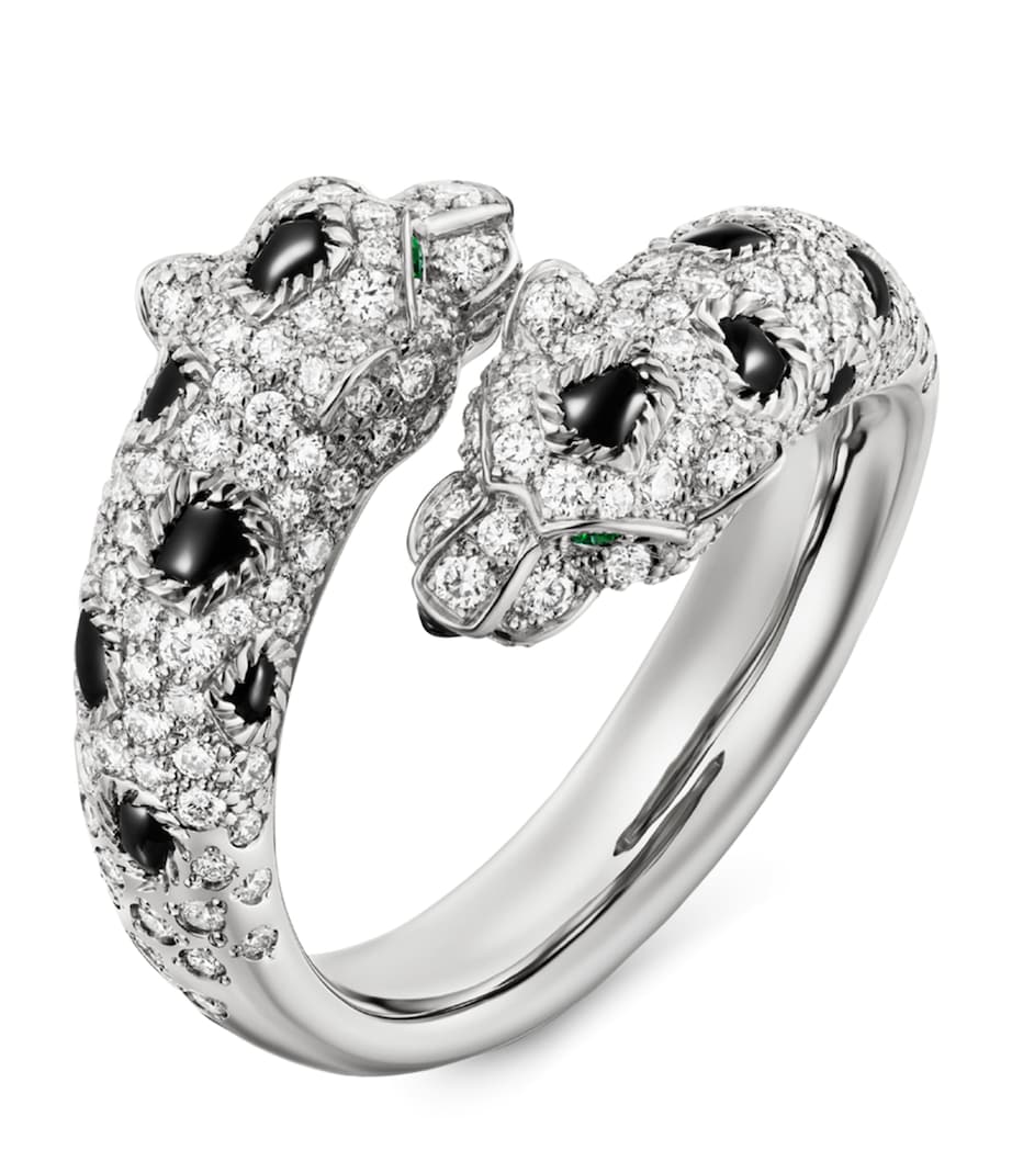 Cartier White Gold, Diamond, Emerald and Onyx Panthère de Cartier Ring White Gold Image 1