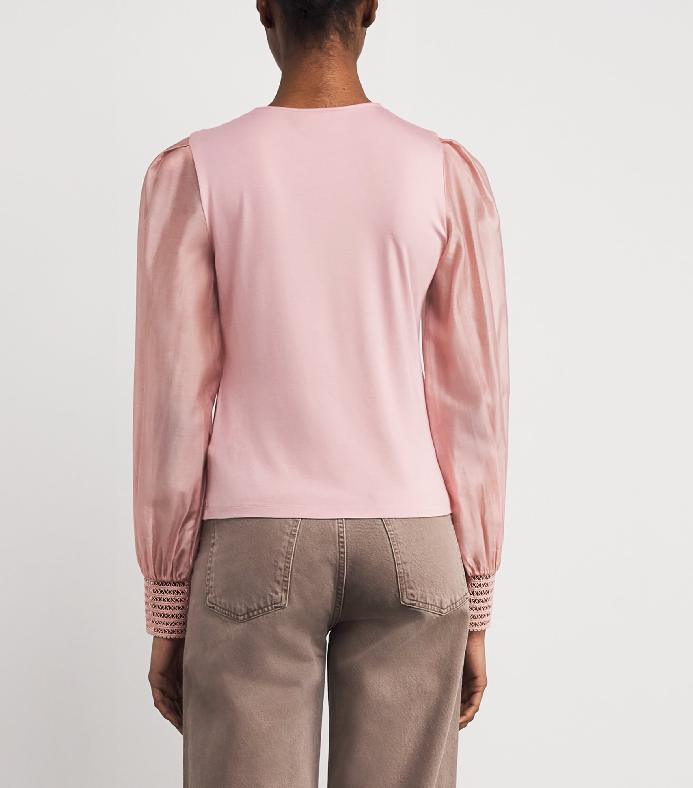 Balloon Sleeve Blouse SMOKE PINK Image 4