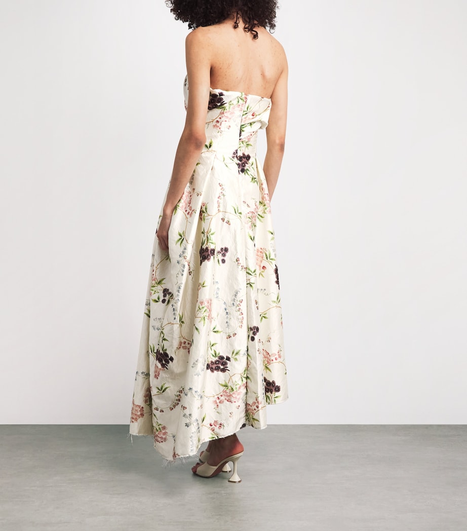Erdem Womens Satin Floral Print Cloud Midi Dress Frnch Chntz Mlti Wte Image 4