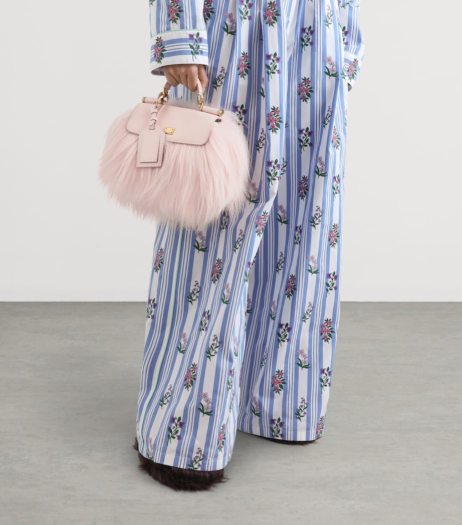 Dolce&Gabbana Mini Goat Fur-Calfskin My Sicily Top-Handle Bag Cipria/po Image 2