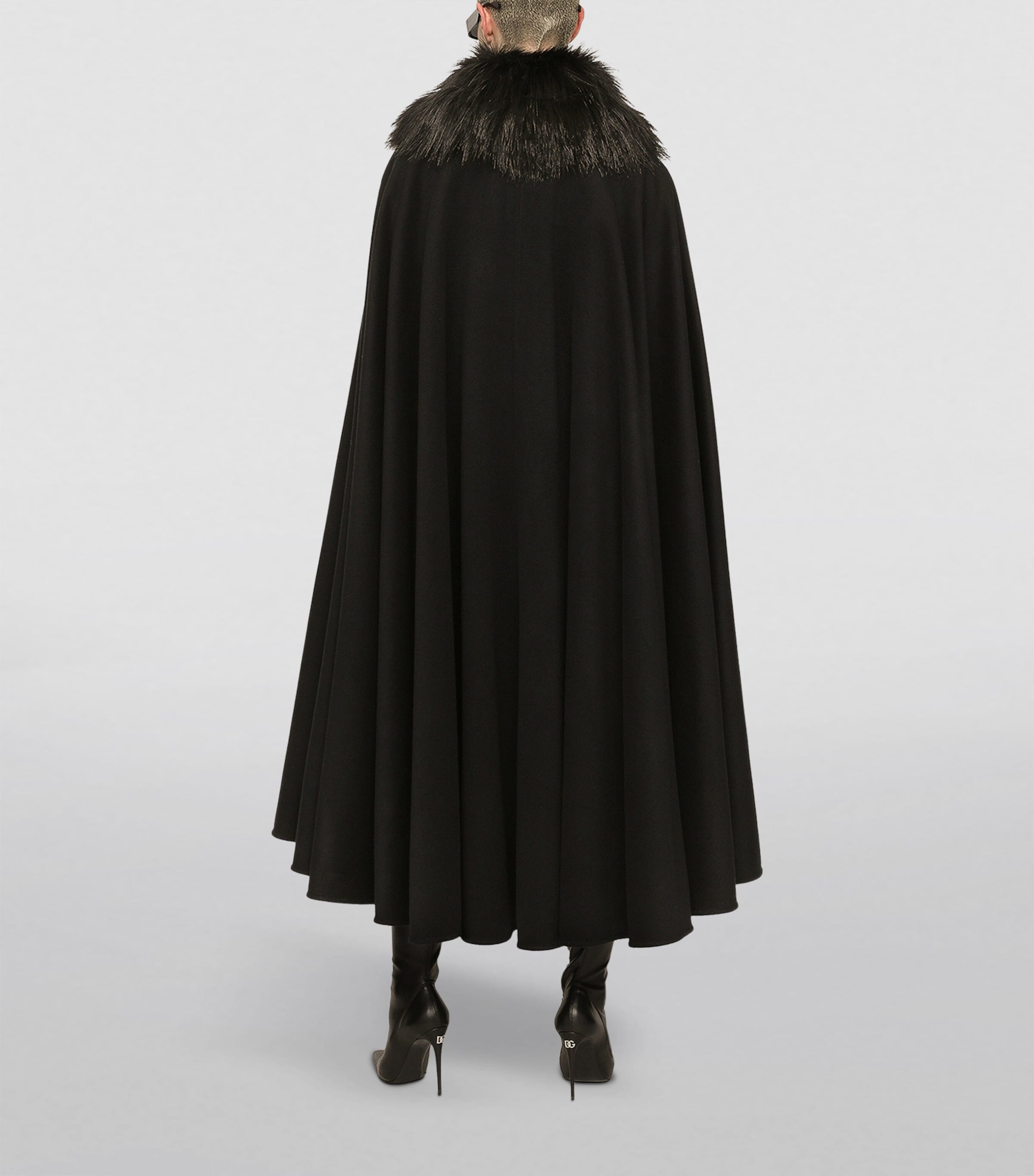 Cashmere-Wool Cape N0000-BLACK Image 5