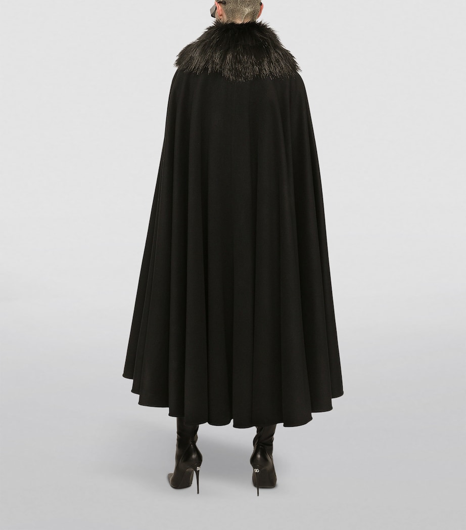Cashmere-Wool Cape N0000-BLACK Image 5