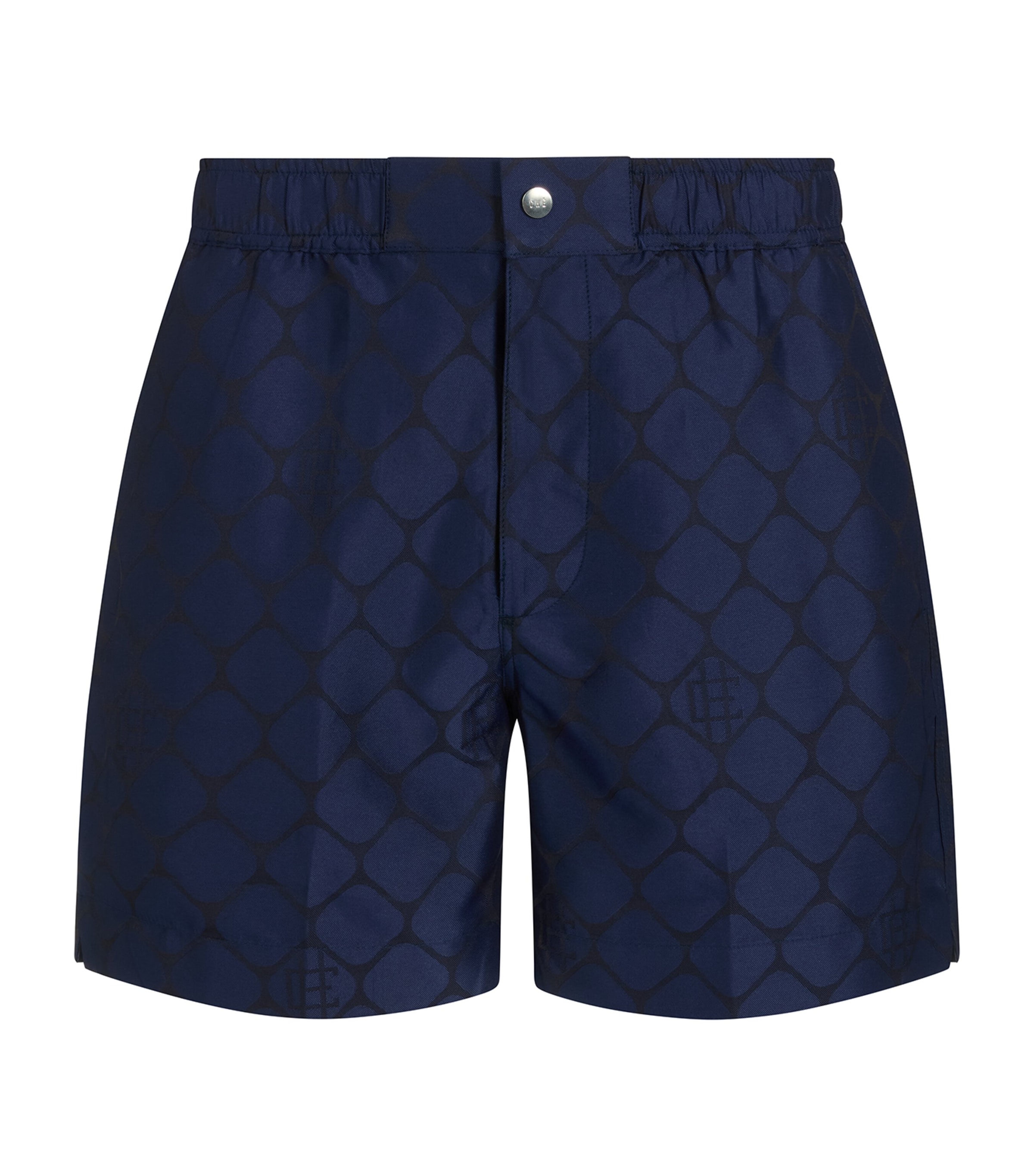 Che Mens Navy Diera Jacquard Tailored Swim Shorts In Blue