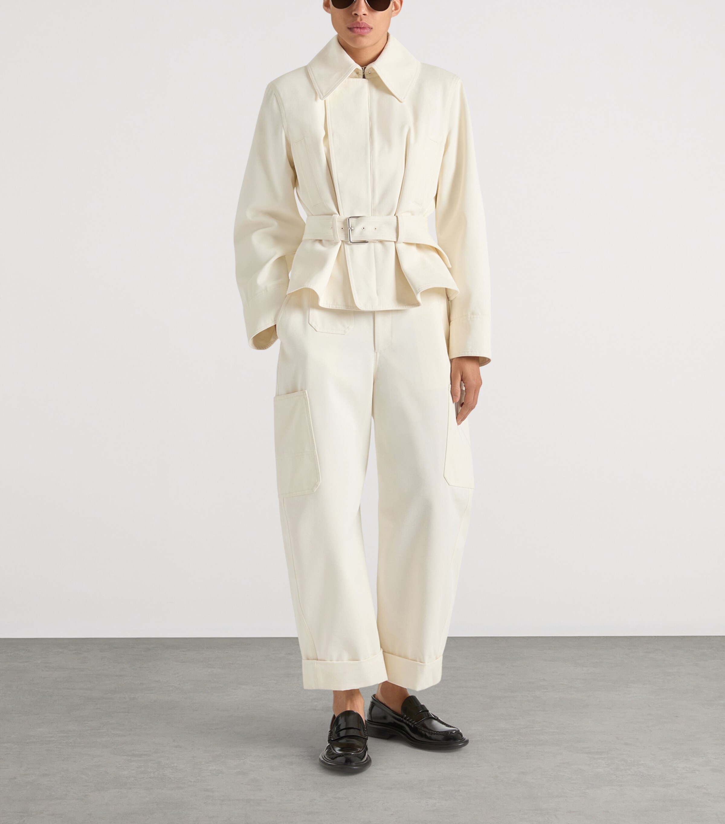 Cotton-Wool Cocoon Cargo Trousers IVORY Image 2