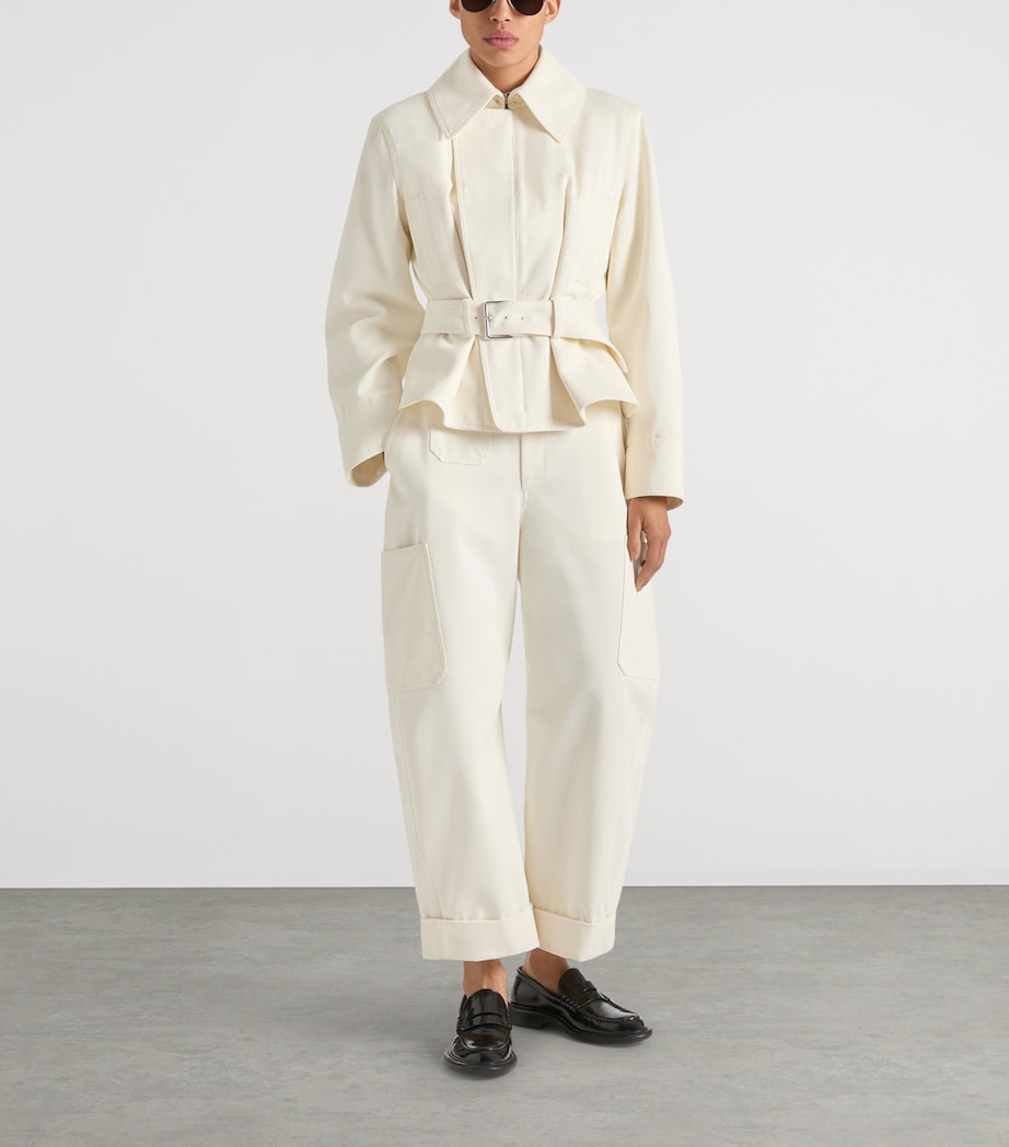 Cotton-Wool Cocoon Cargo Trousers IVORY Image 2