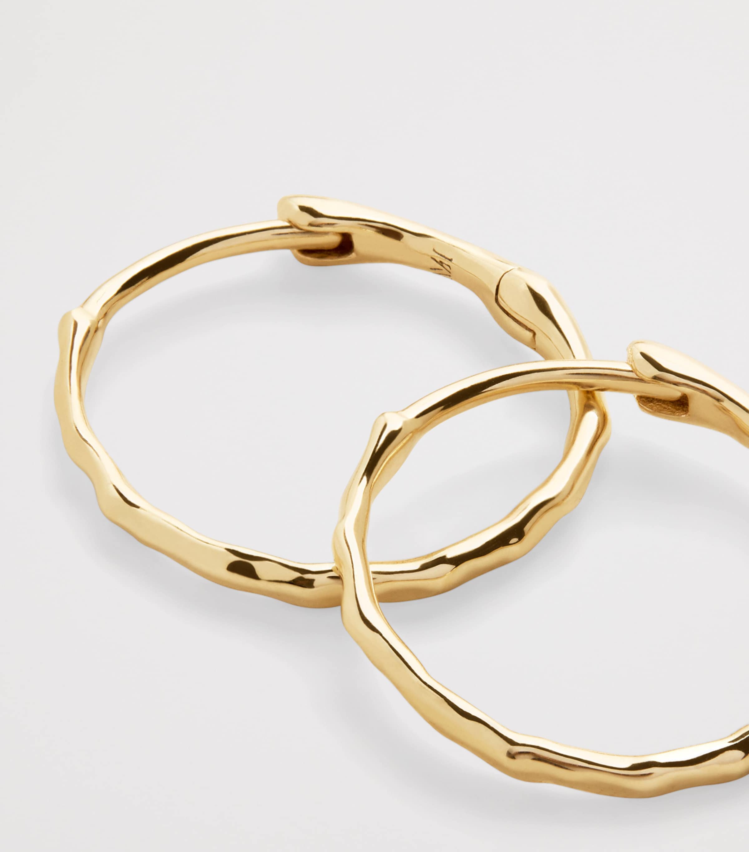 Monica Vinader Small Yellow Gold MV Siren Hoop Earrings Solid Gold Image 2