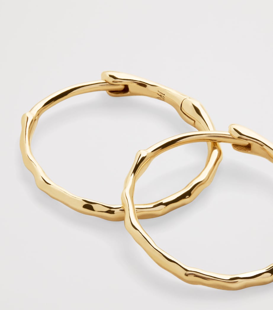 Monica Vinader Small Yellow Gold MV Siren Hoop Earrings Solid Gold Image 2