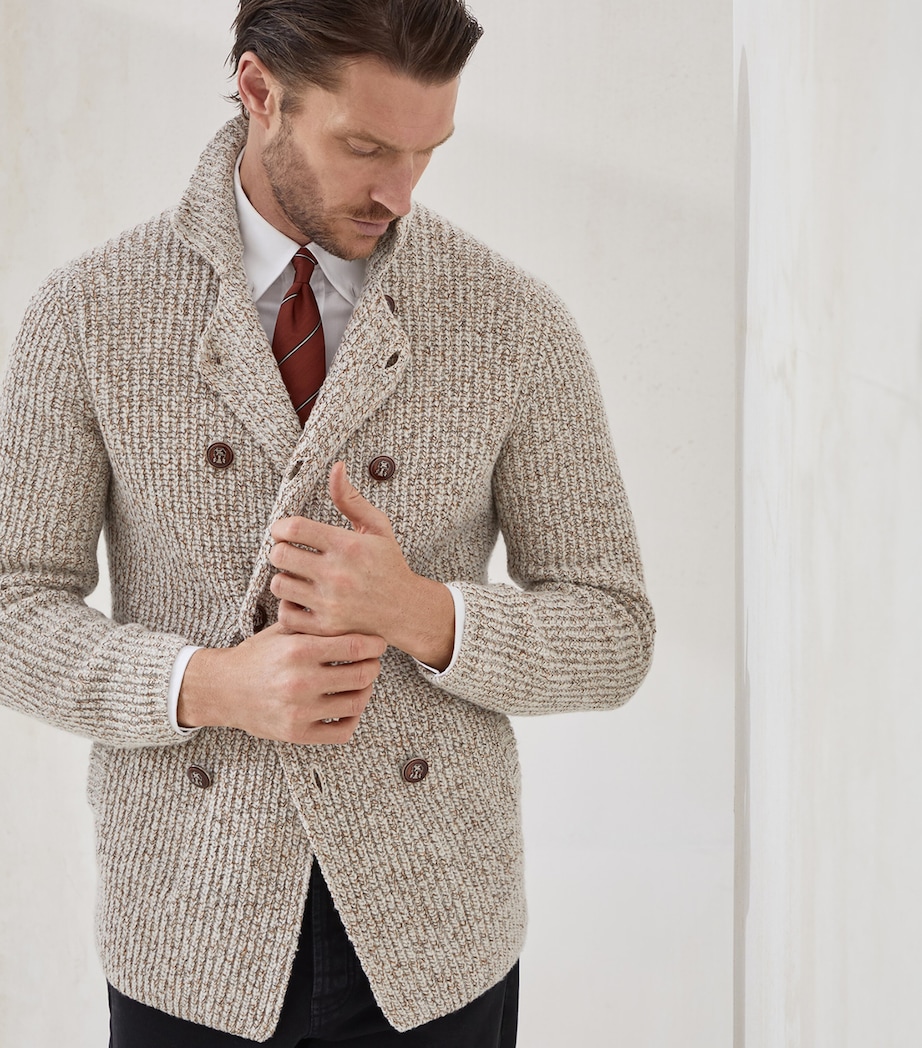 Wool-Silk English-Rib Cardigan CHL05 Image 5