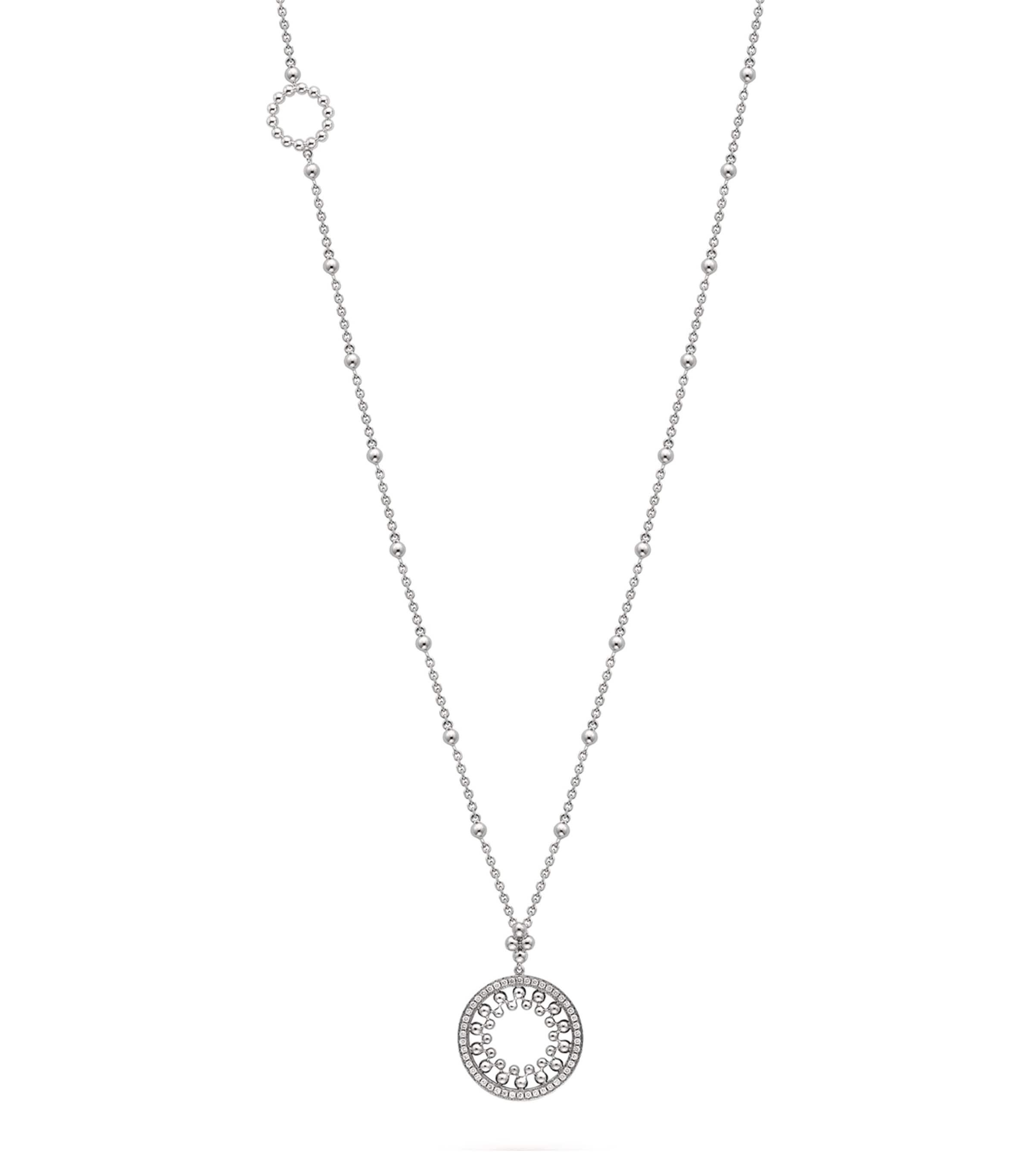 Shop Boodles White Gold And Diamond Long Circus Bead Necklace