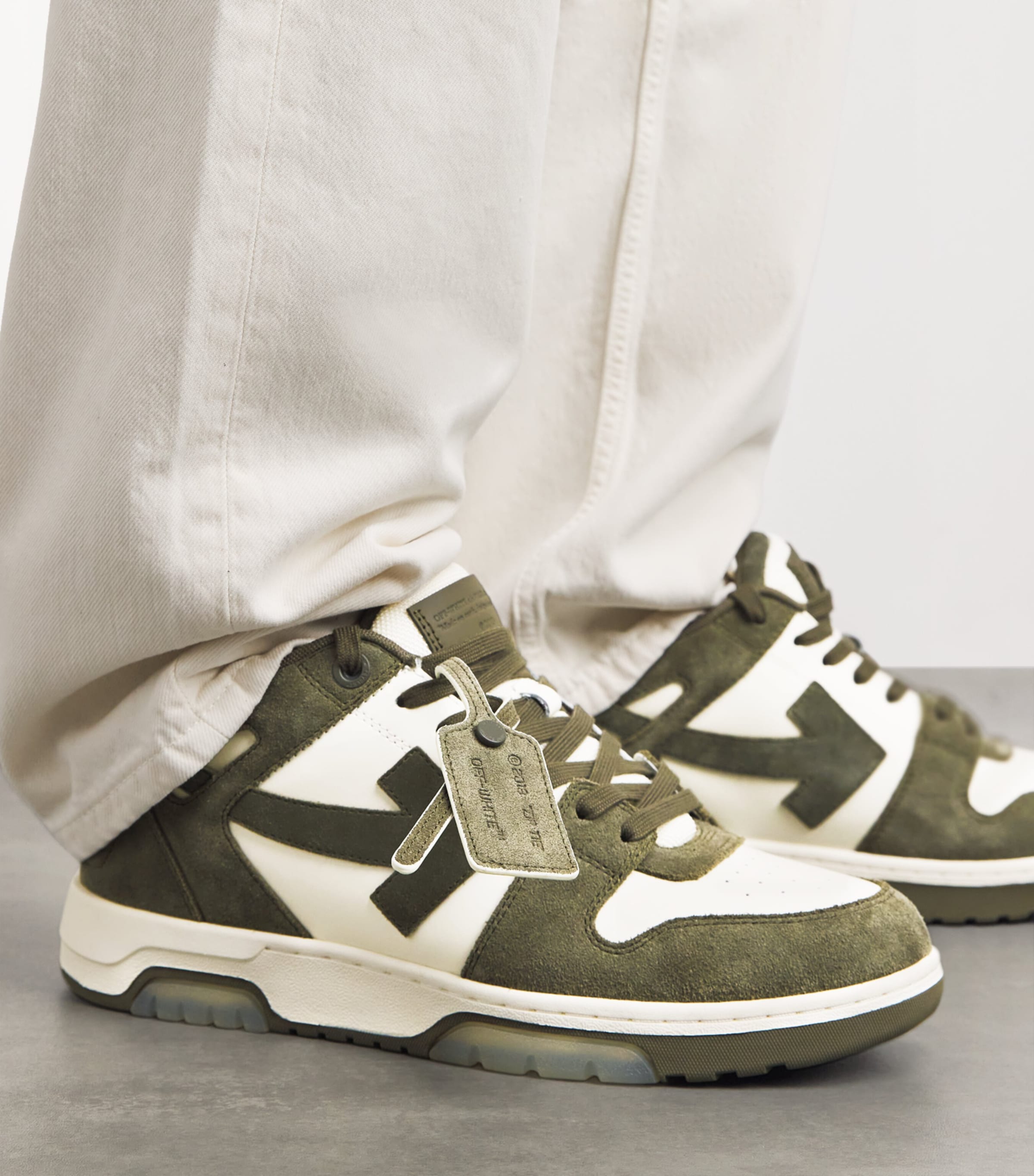 Off-White Suede Out of Office Sneakers Grey Mid Image 2