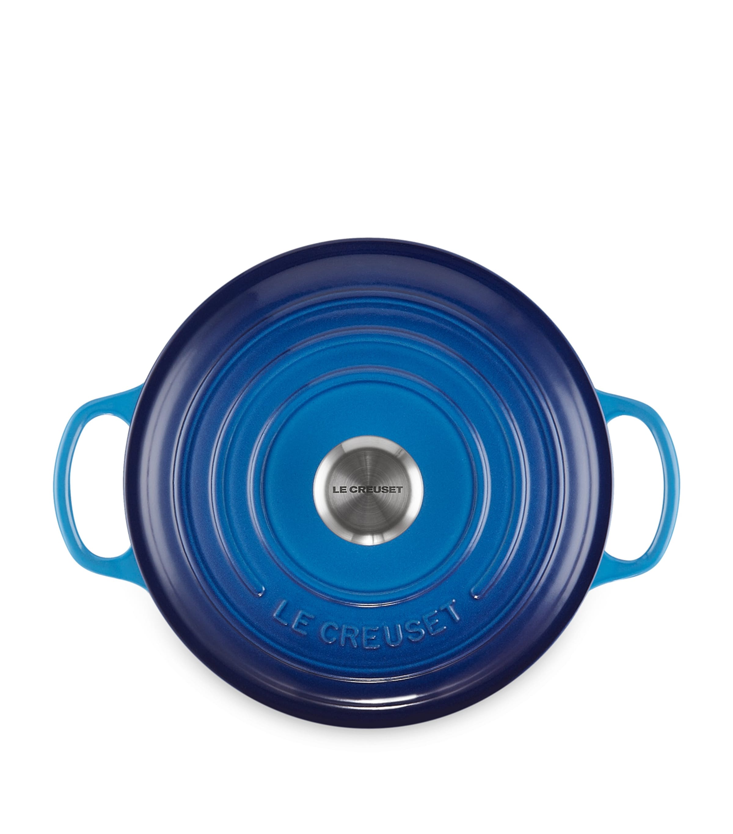 Cast Iron Round Casserole Dish (20cm) AZURE BLUE Image 3