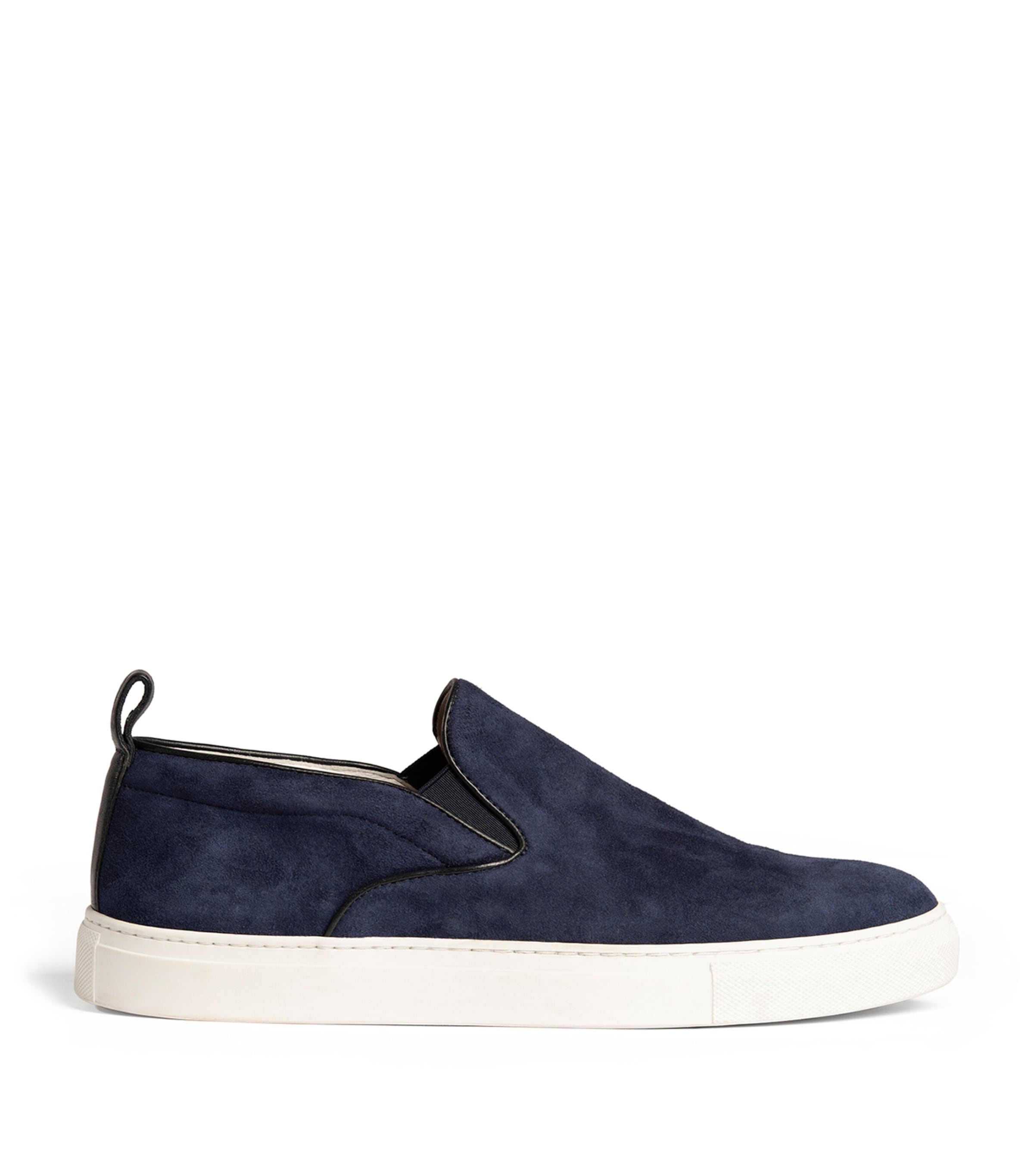 Isaia Suede Slip-on Sneakers In White