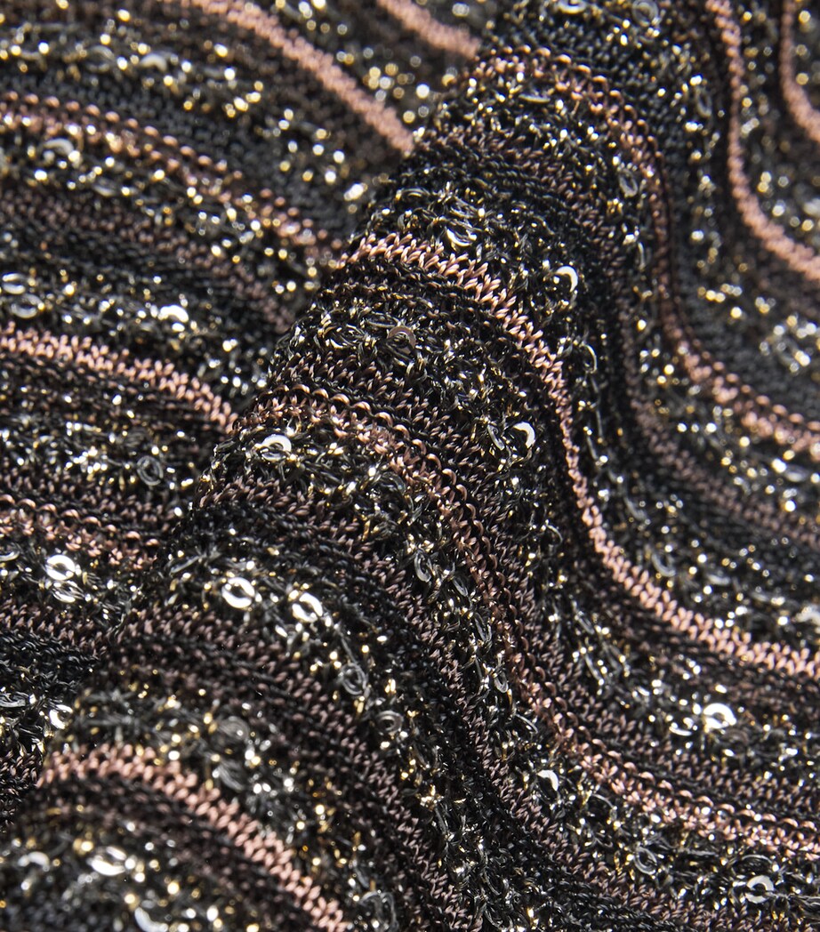 Missoni Womens Knit Stripe Maxi Dress Black+brown Image 5