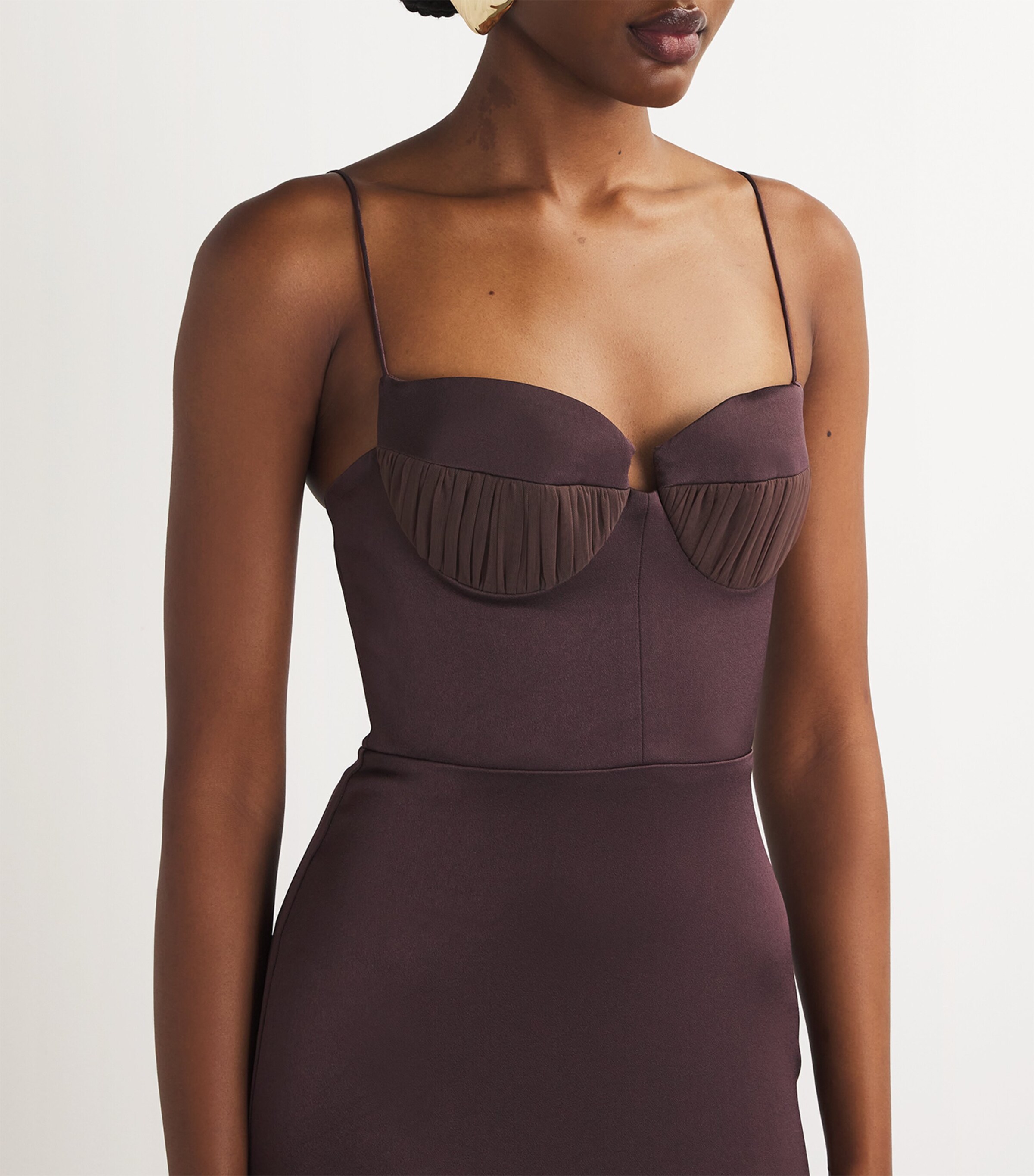Alex Perry Brown Satin Crepe Sweetheart Gown | Harrods FR