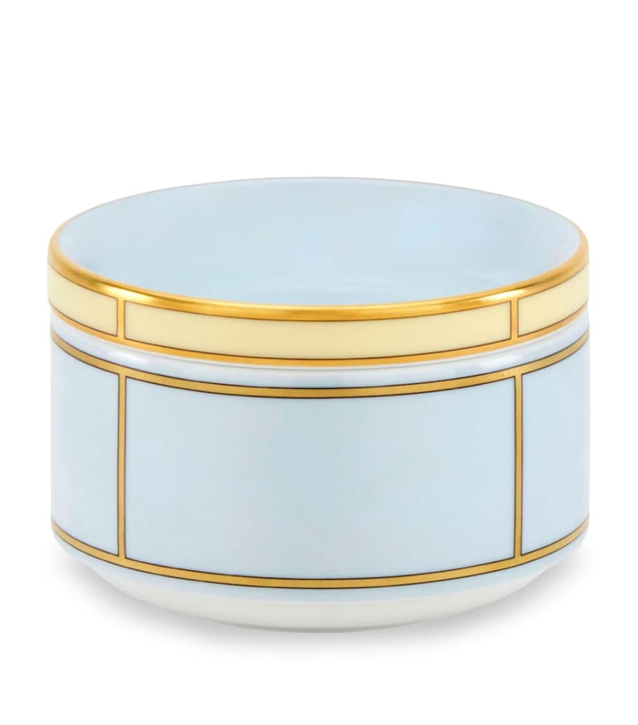 GINORI 1735 Porcelain Colonna Diva Celeste Lidded Sugar Pot (10cm) Image 1